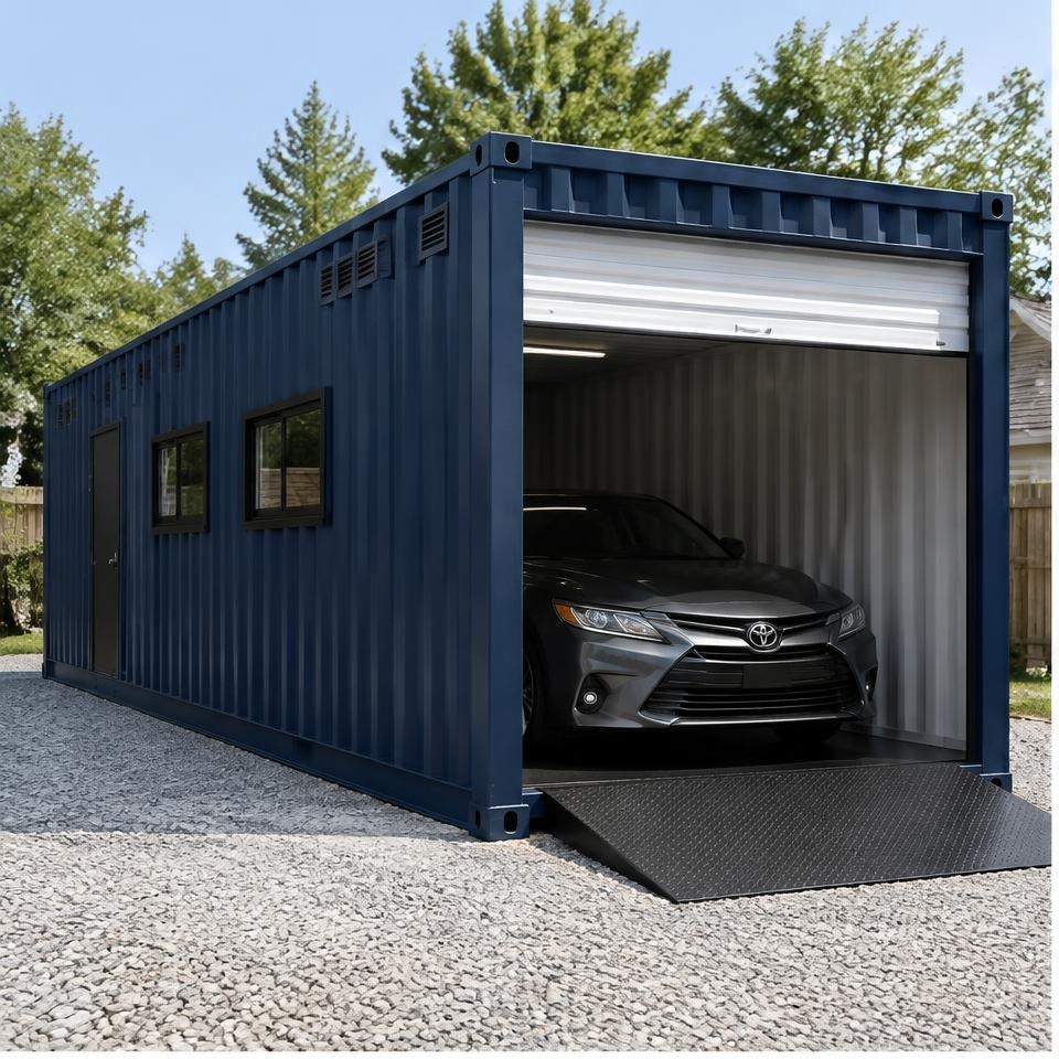 Outback Longhorn 40 Car & Workshop Garage — front three-quarter exterior showing the catalog configuration