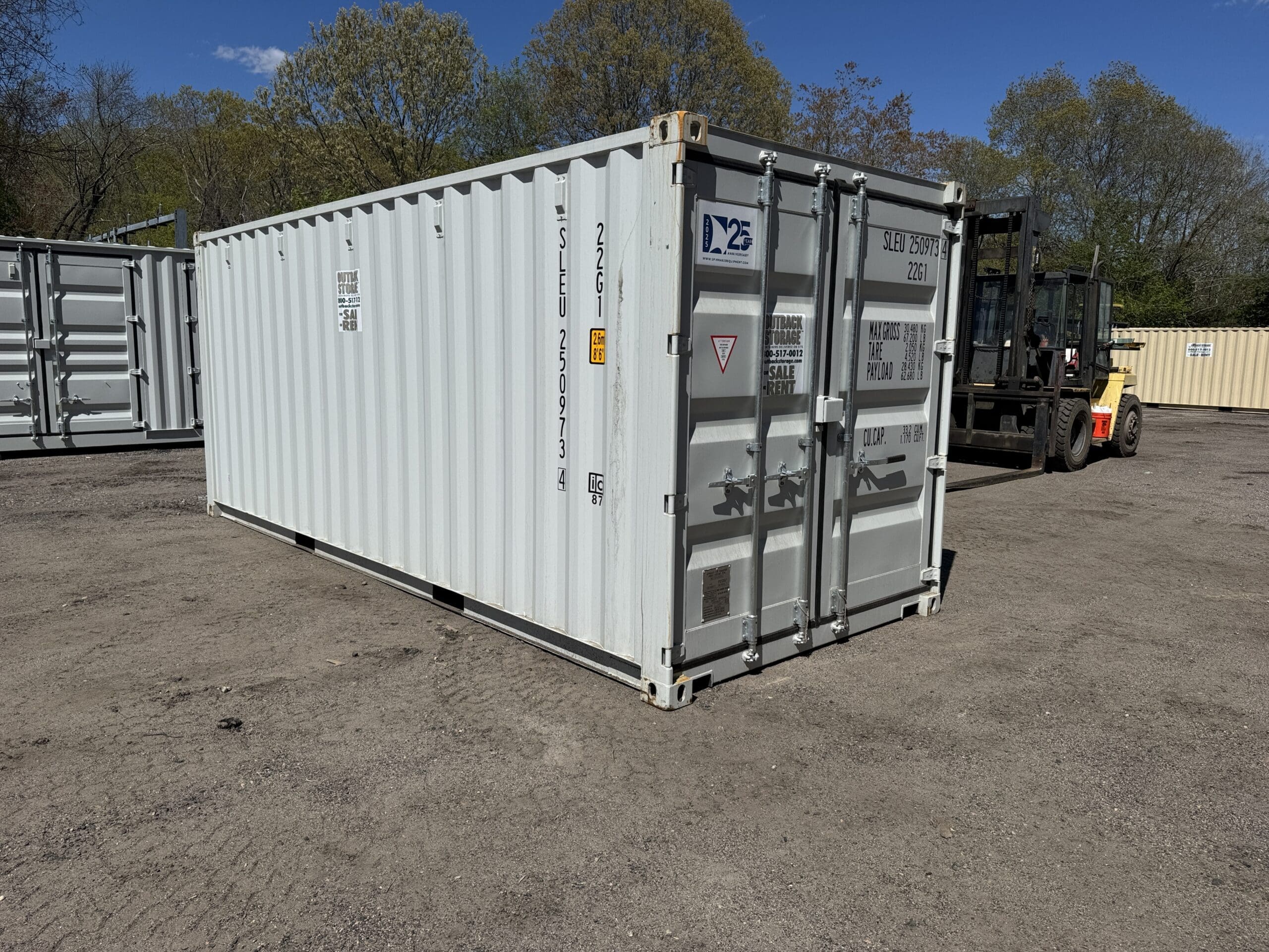 20ft New Shipping Container – Wind & Watertight – Gray — 20ft — new (image 1 of 12)