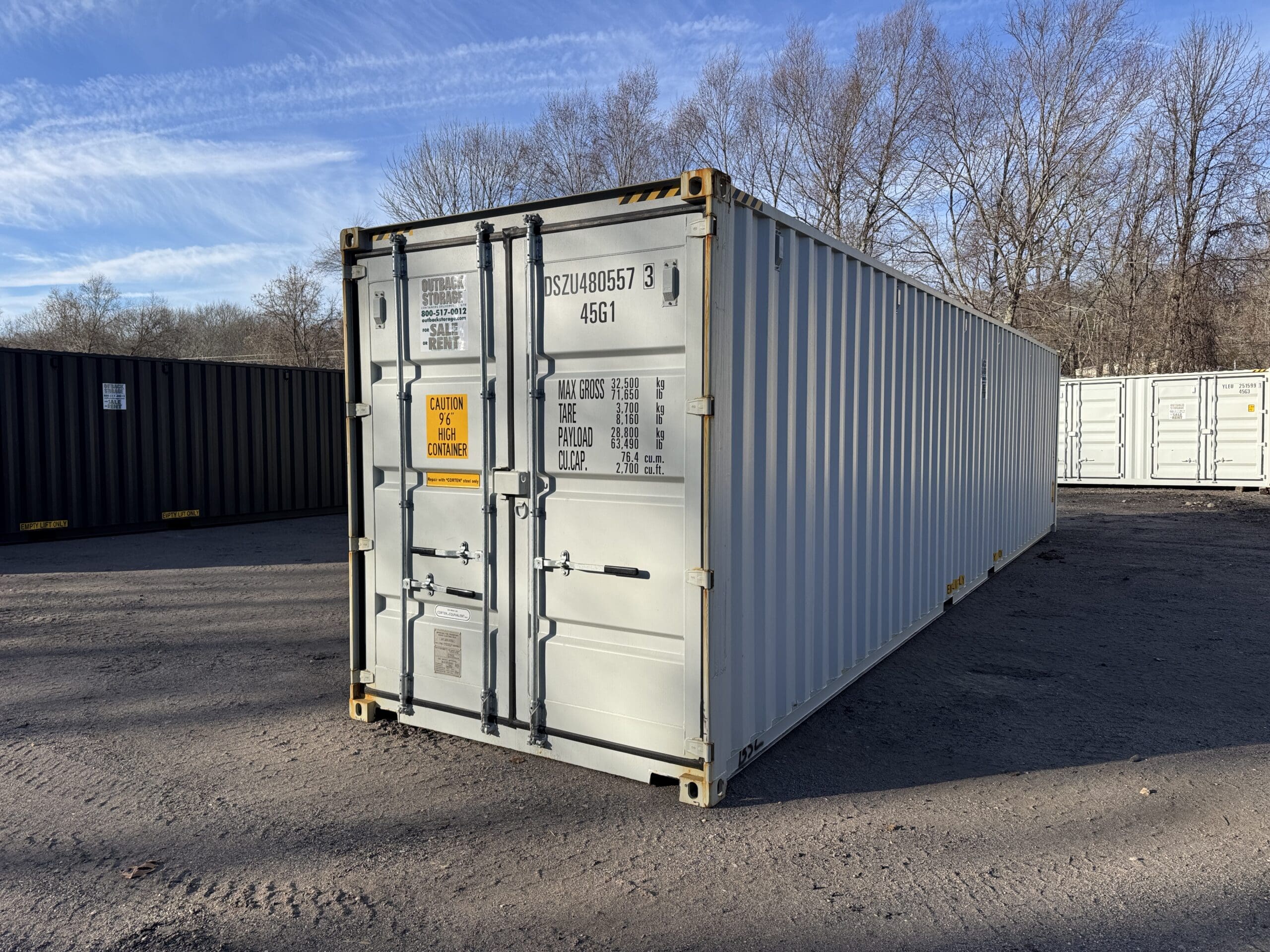 40ft New High Cube Shipping Container – Wind & Watertight – Gray — 40ft — new (image 1 of 12)