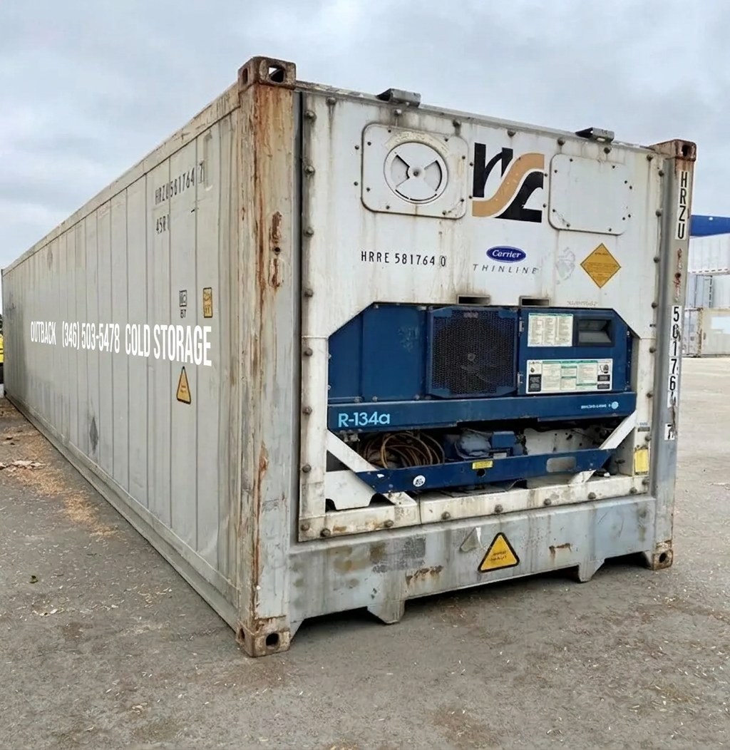 40ft HC Reefer Container–Wind & Water Tight, Non-Working For Sale — 40ft refrigerated container (image 1 of 5)