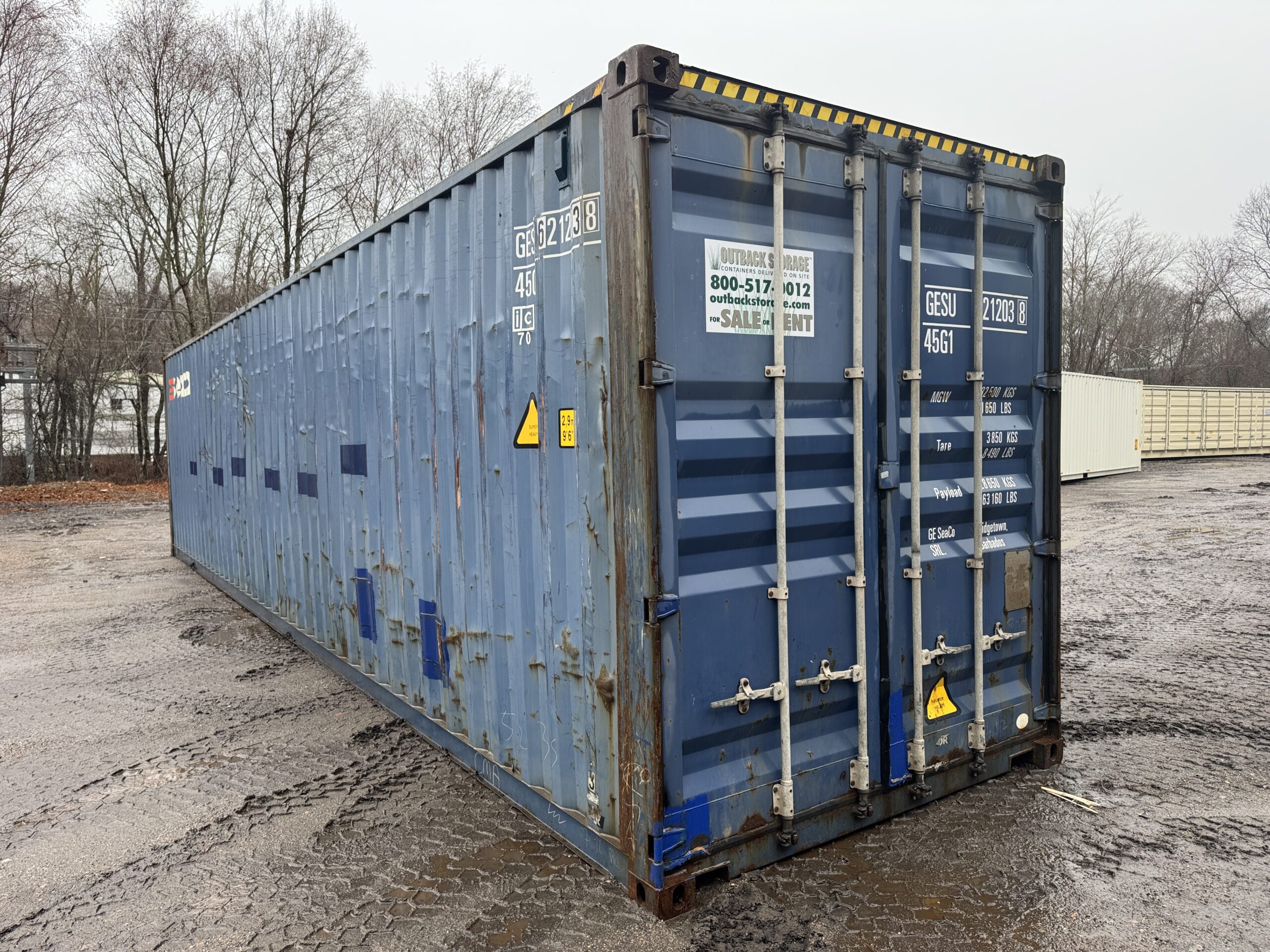 40ft Used High Cube Shipping Container – Wind & Watertight – Blue — 40ft — used (image 1 of 12)