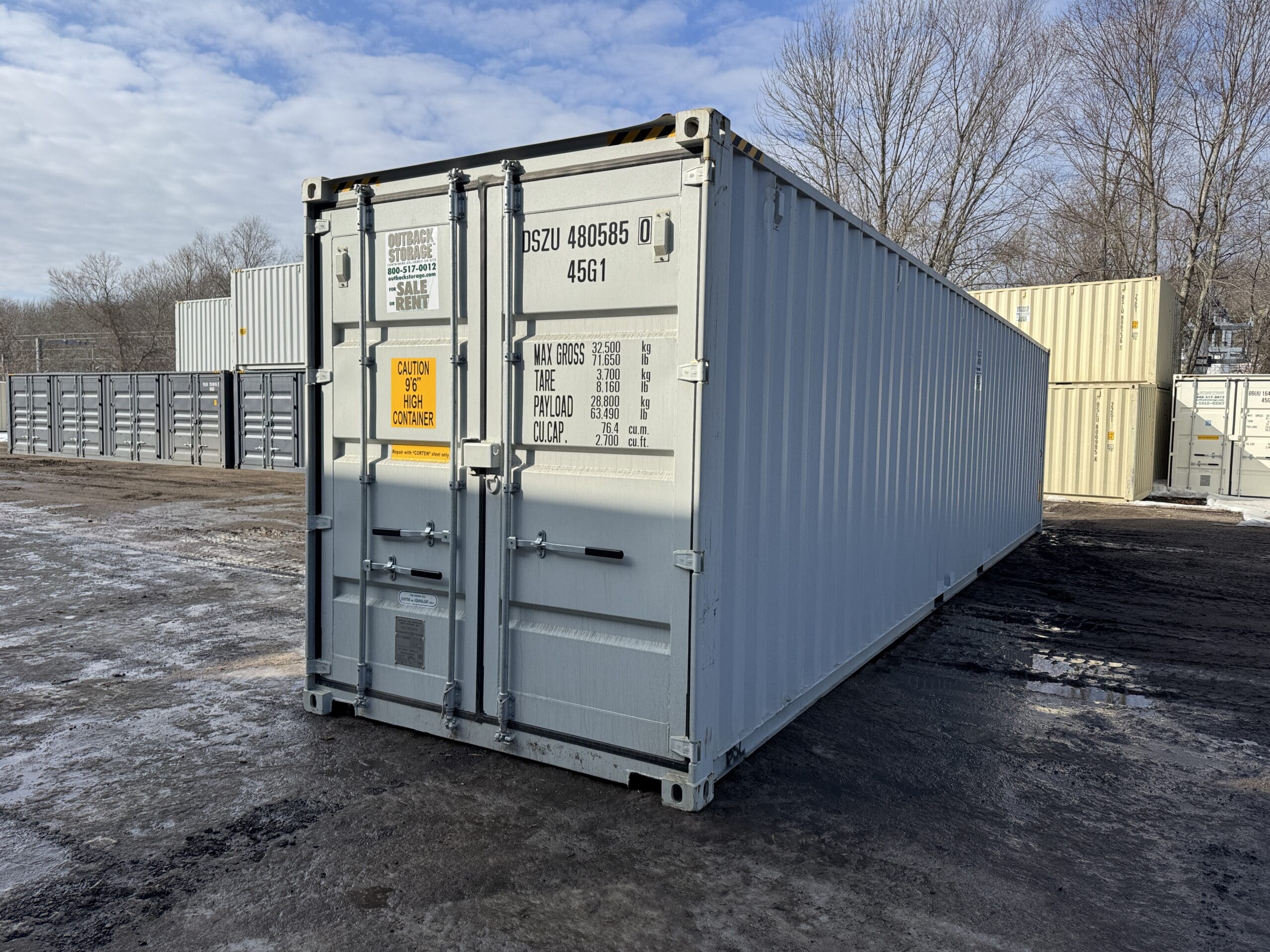 40ft New High Cube Shipping Container – Wind & Watertight – Gray — 40ft — new (image 1 of 12)