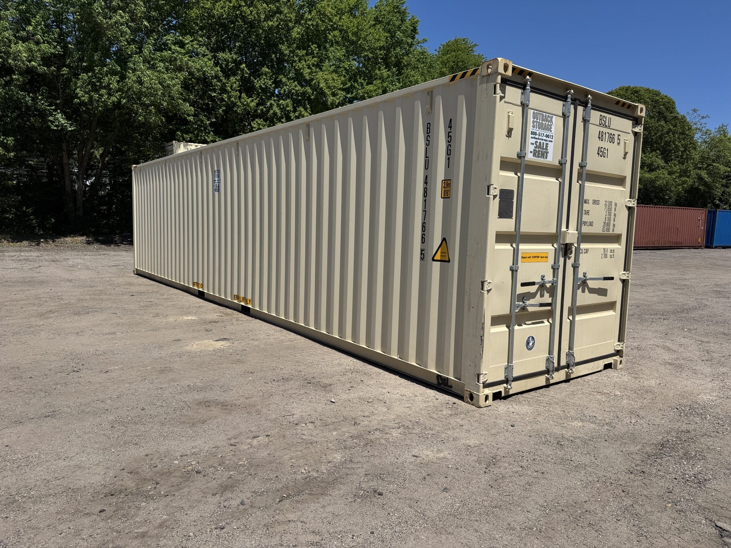 40ft New High Cube Shipping Container – Wind & Watertight – Beige — 40ft — new (image 1 of 12)