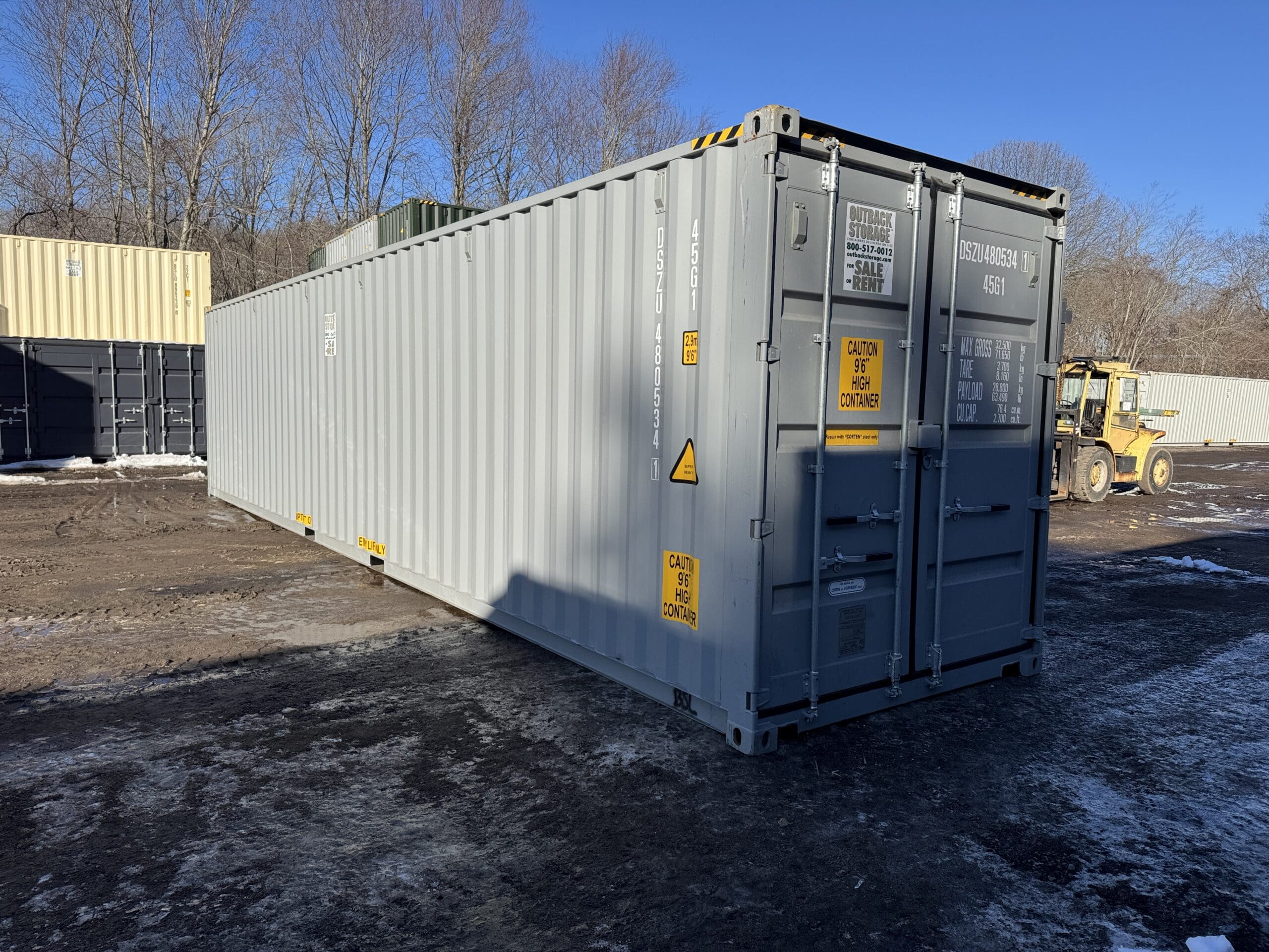 40ft New High Cube Shipping Container – Wind & Watertight – Gray — 40ft — new (image 1 of 12)