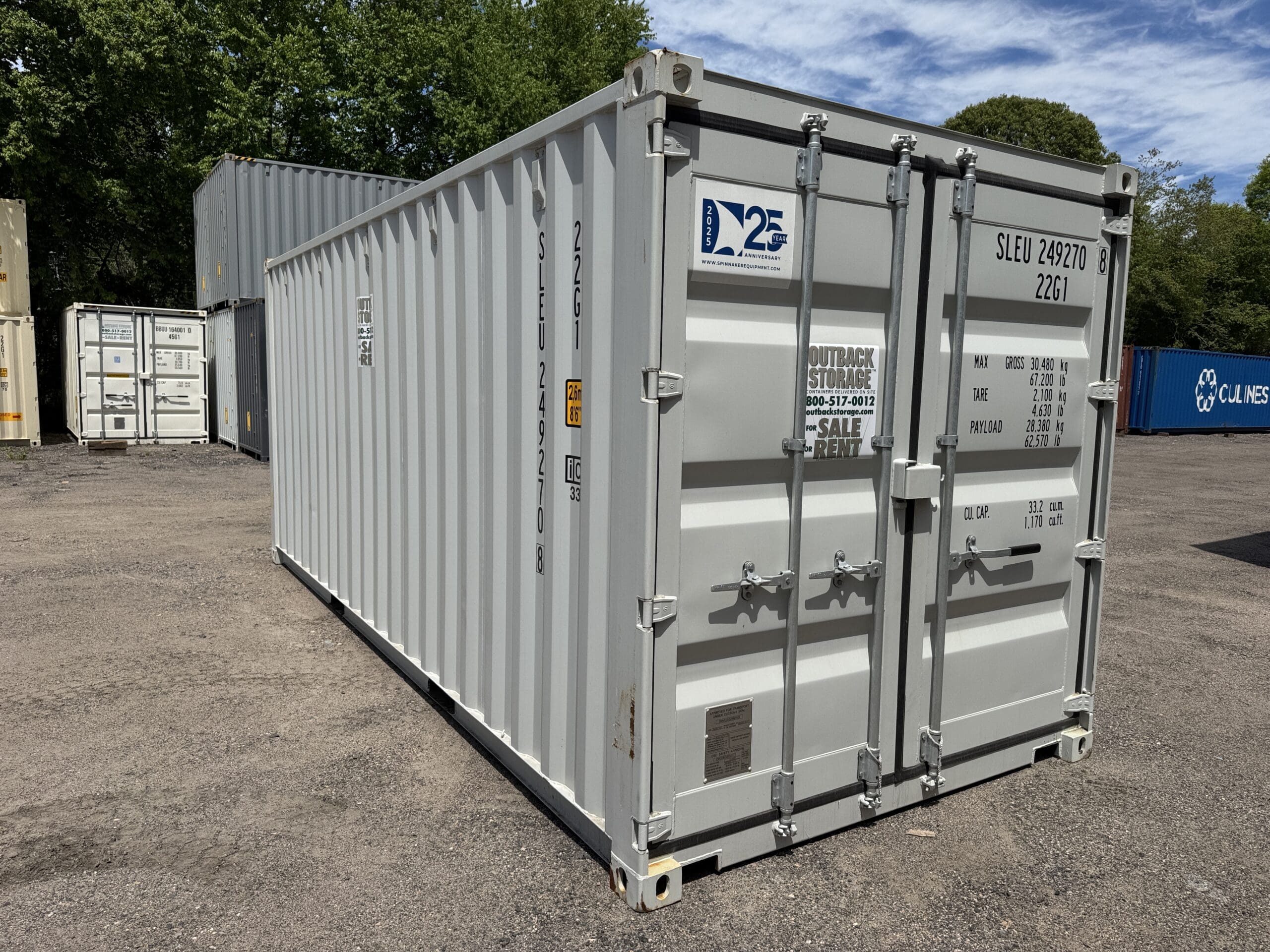 20ft New Shipping Container – Wind & Watertight – Gray — 20ft — new (image 1 of 12)
