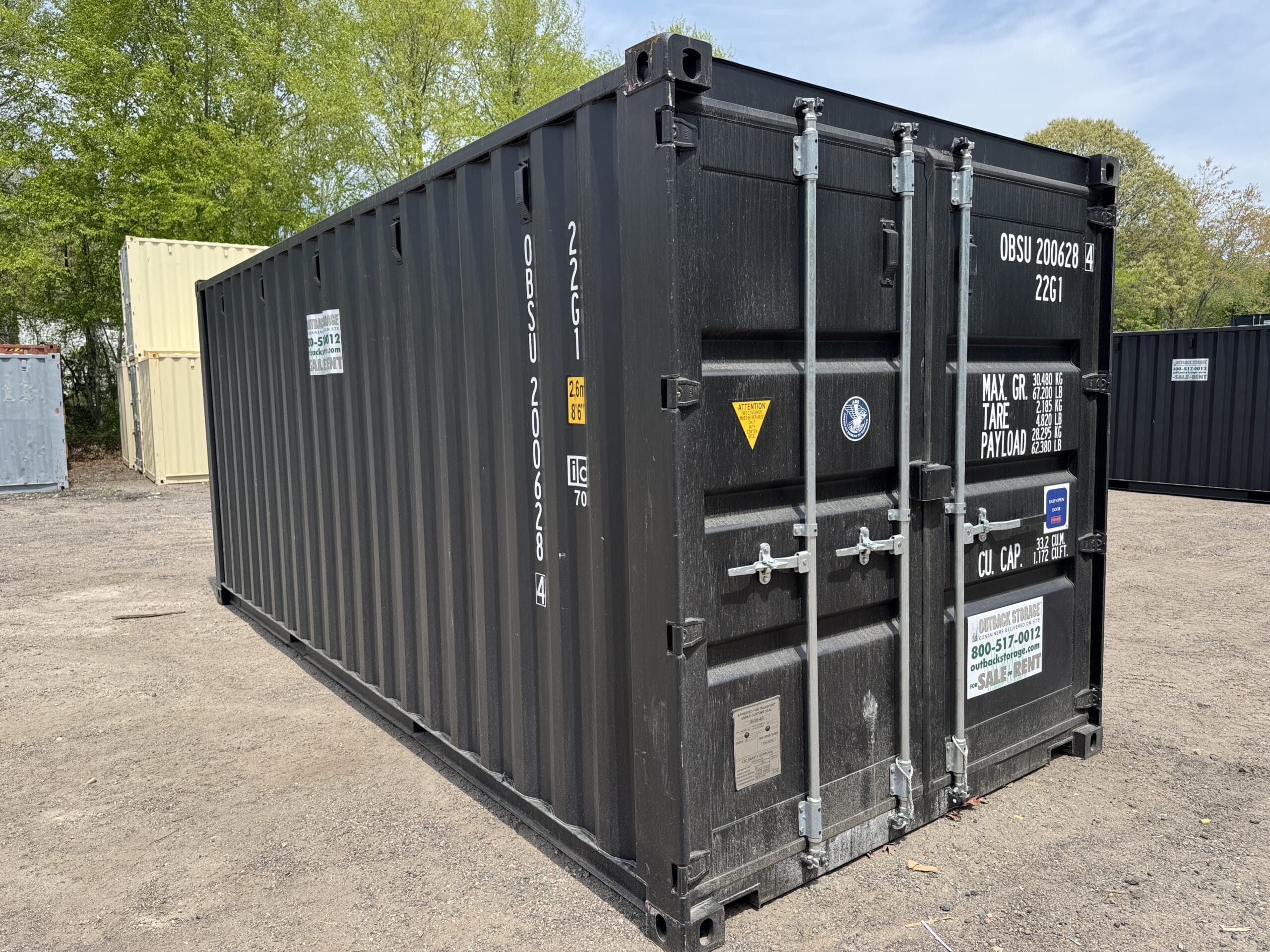 20ft New Shipping Container – Wind & Watertight – Black — 20ft — new (image 1 of 12)