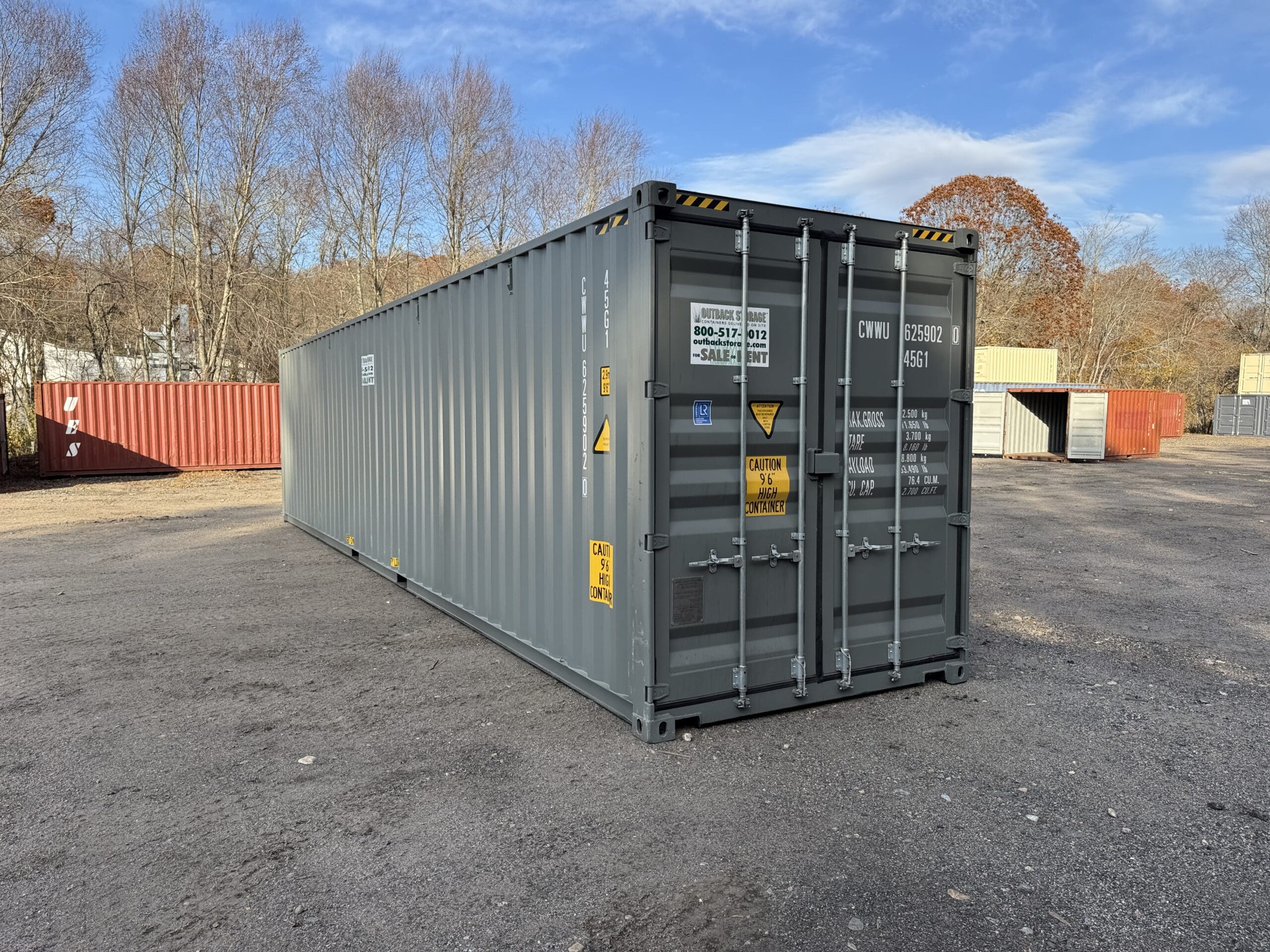40ft New High Cube Shipping Container – Wind & Watertight – Gray — 40ft — new (image 1 of 12)