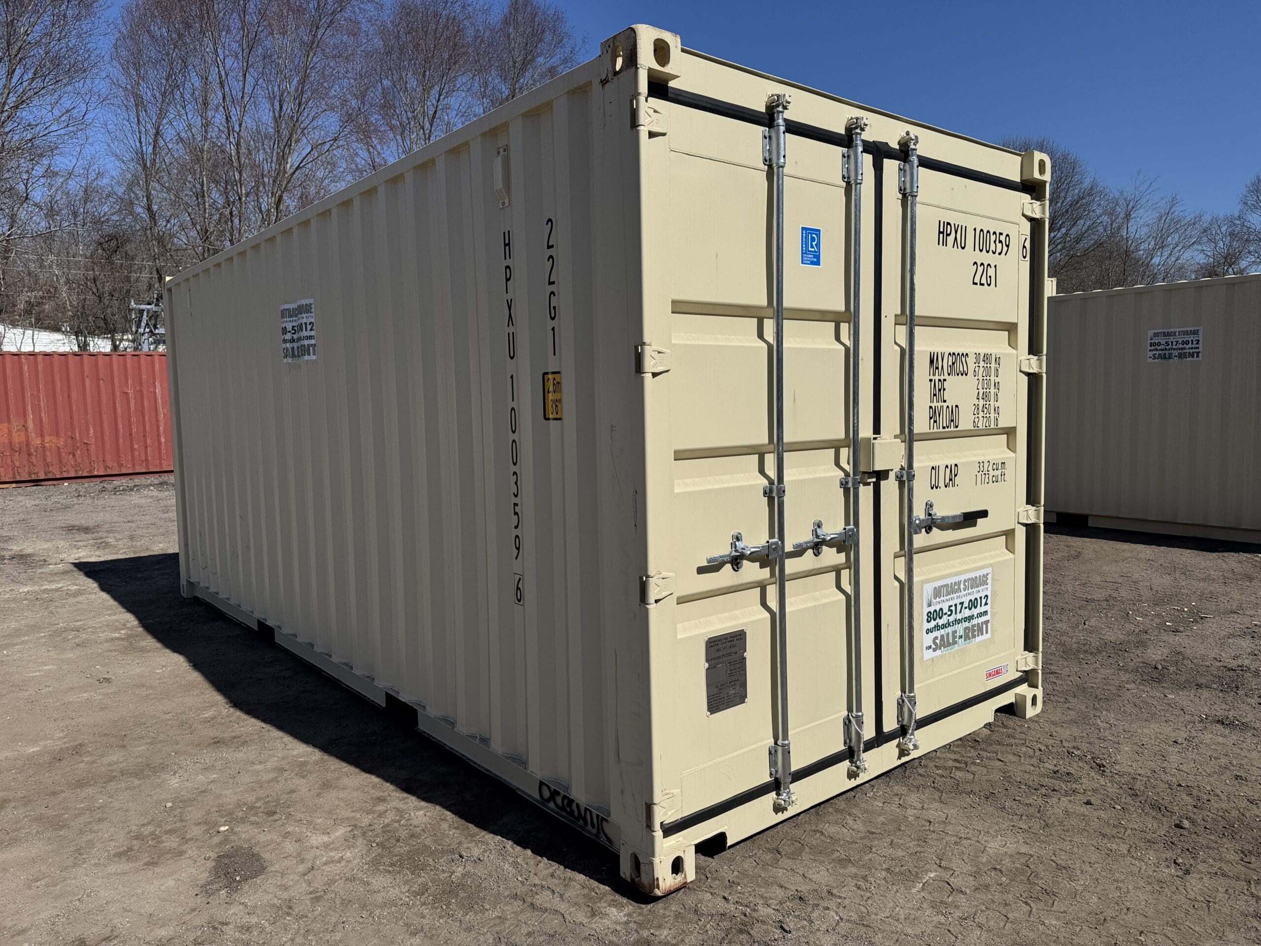 20ft New Shipping Container – Wind & Watertight – Beige — 20ft — new (image 1 of 12)