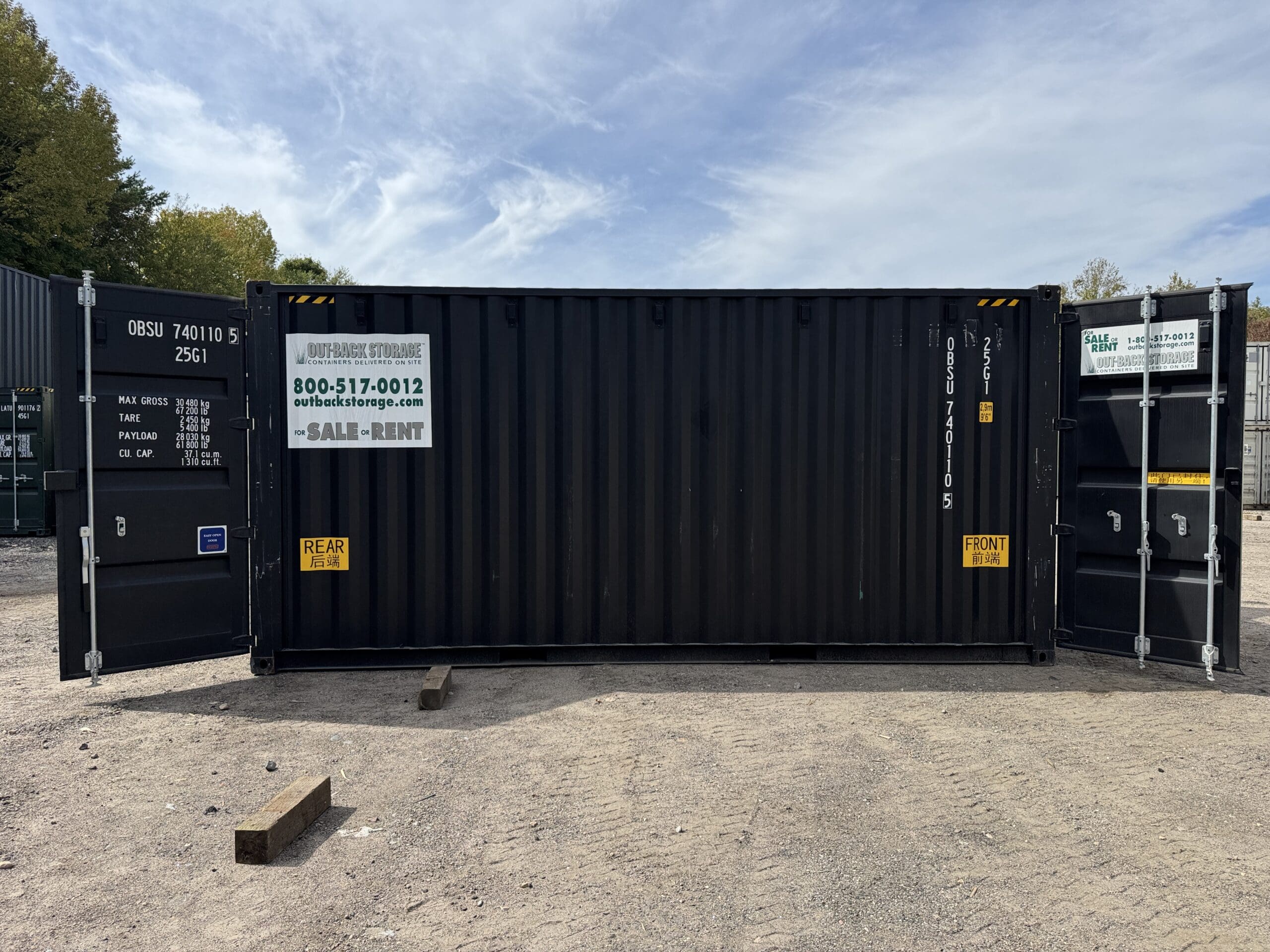 20ft New High Cube Shipping Container – Wind & Watertight – Black — 20ft — new (image 1 of 12)
