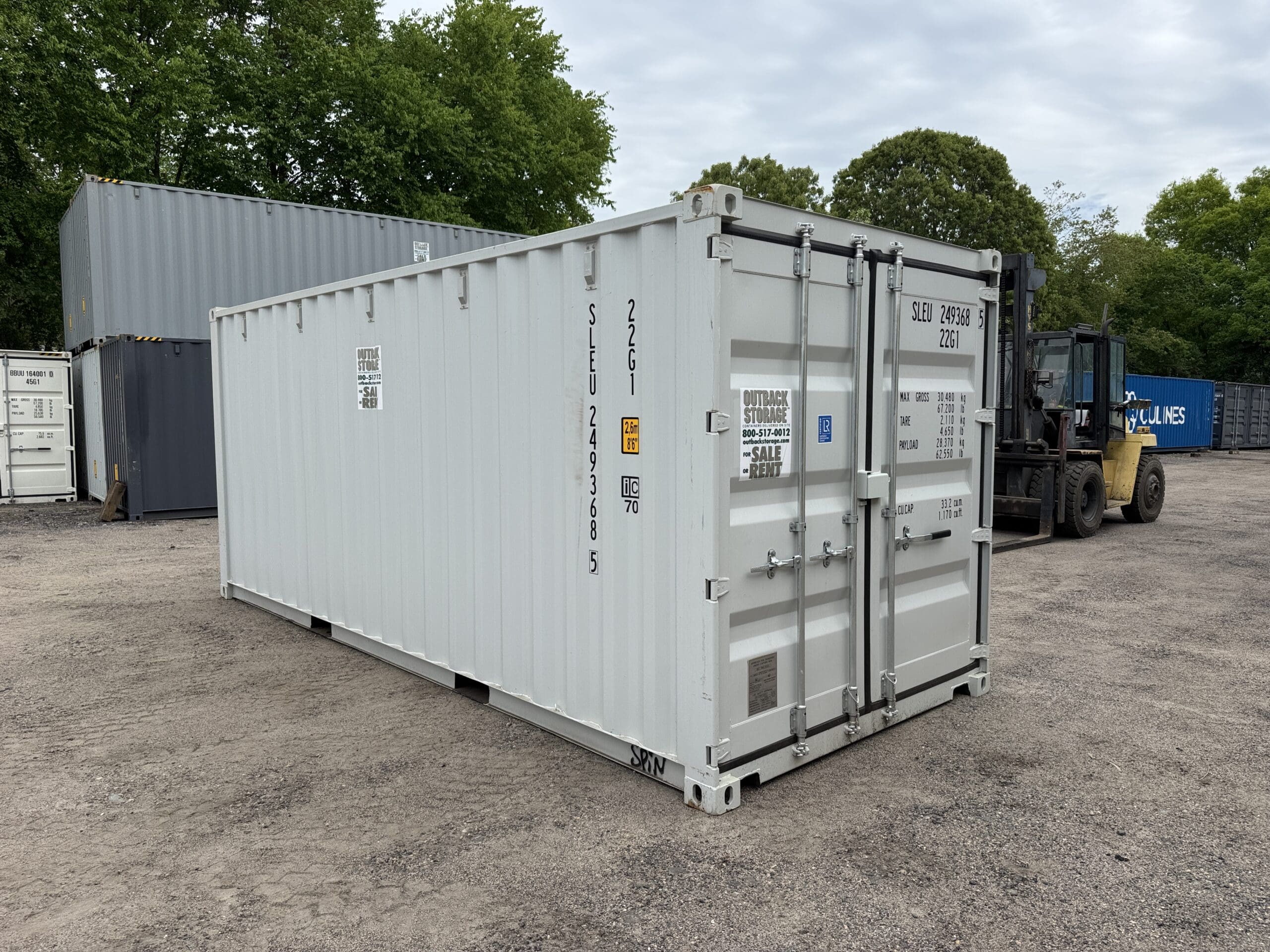 20ft New Shipping Container – Wind & Watertight – Gray — 20ft — new (image 1 of 12)