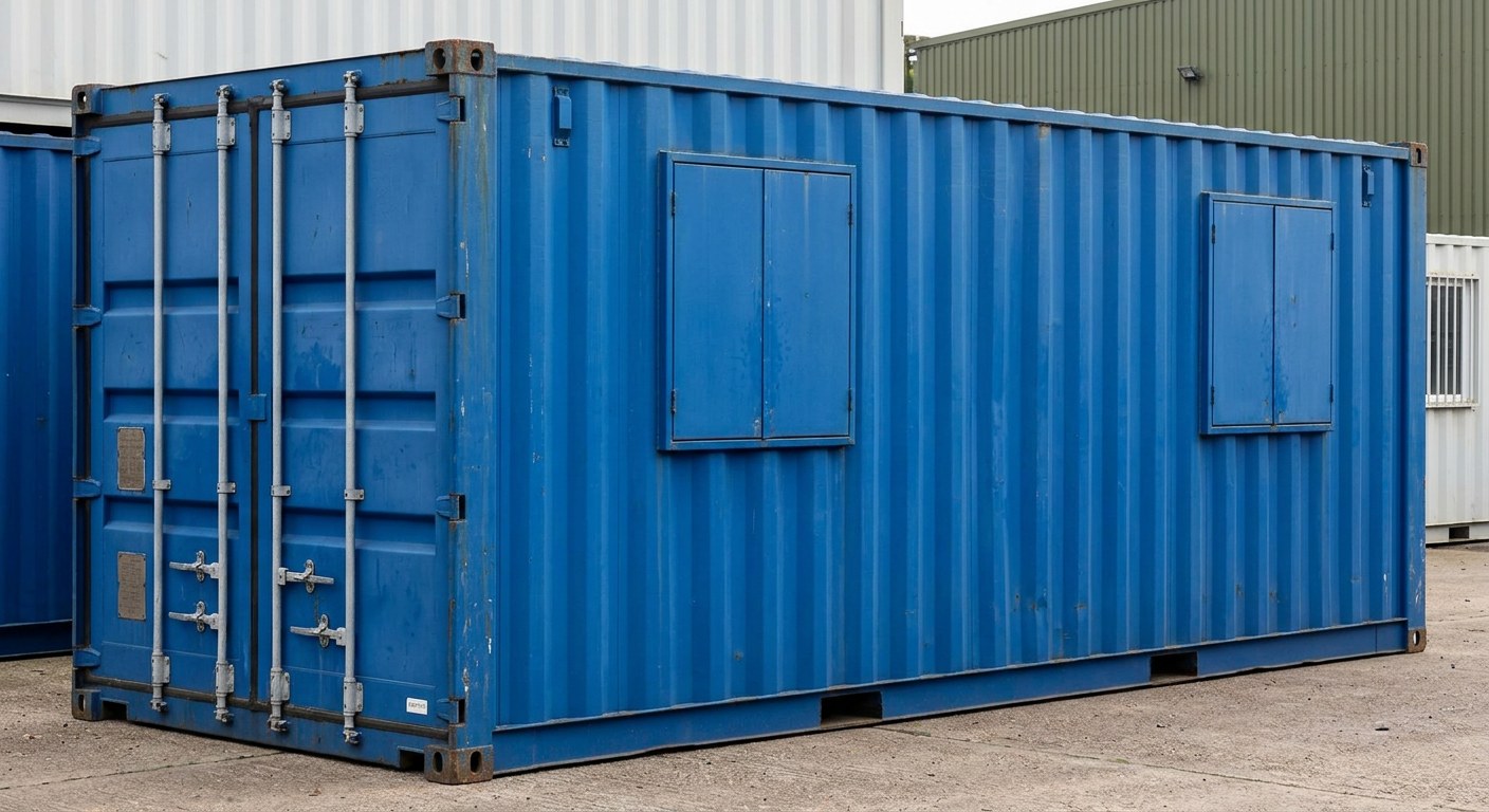 24x9ft — Office / Canteen — Building Site Accommodation — Portable Anti-Vandal — exterior view