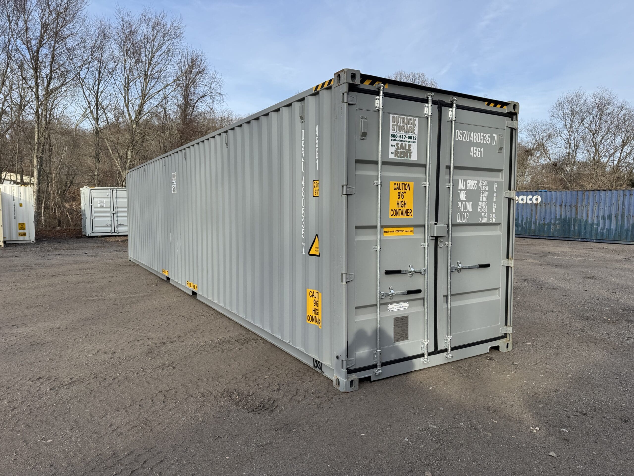 40ft New High Cube Shipping Container – Wind & Watertight – Gray — 40ft — new (image 1 of 12)