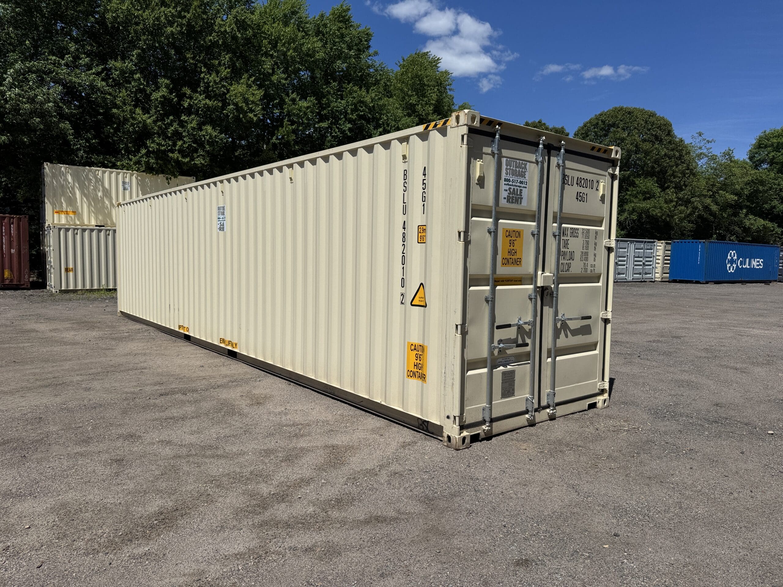 40ft New High Cube Shipping Container – Wind & Watertight – Beige — 40ft — new (image 1 of 12)