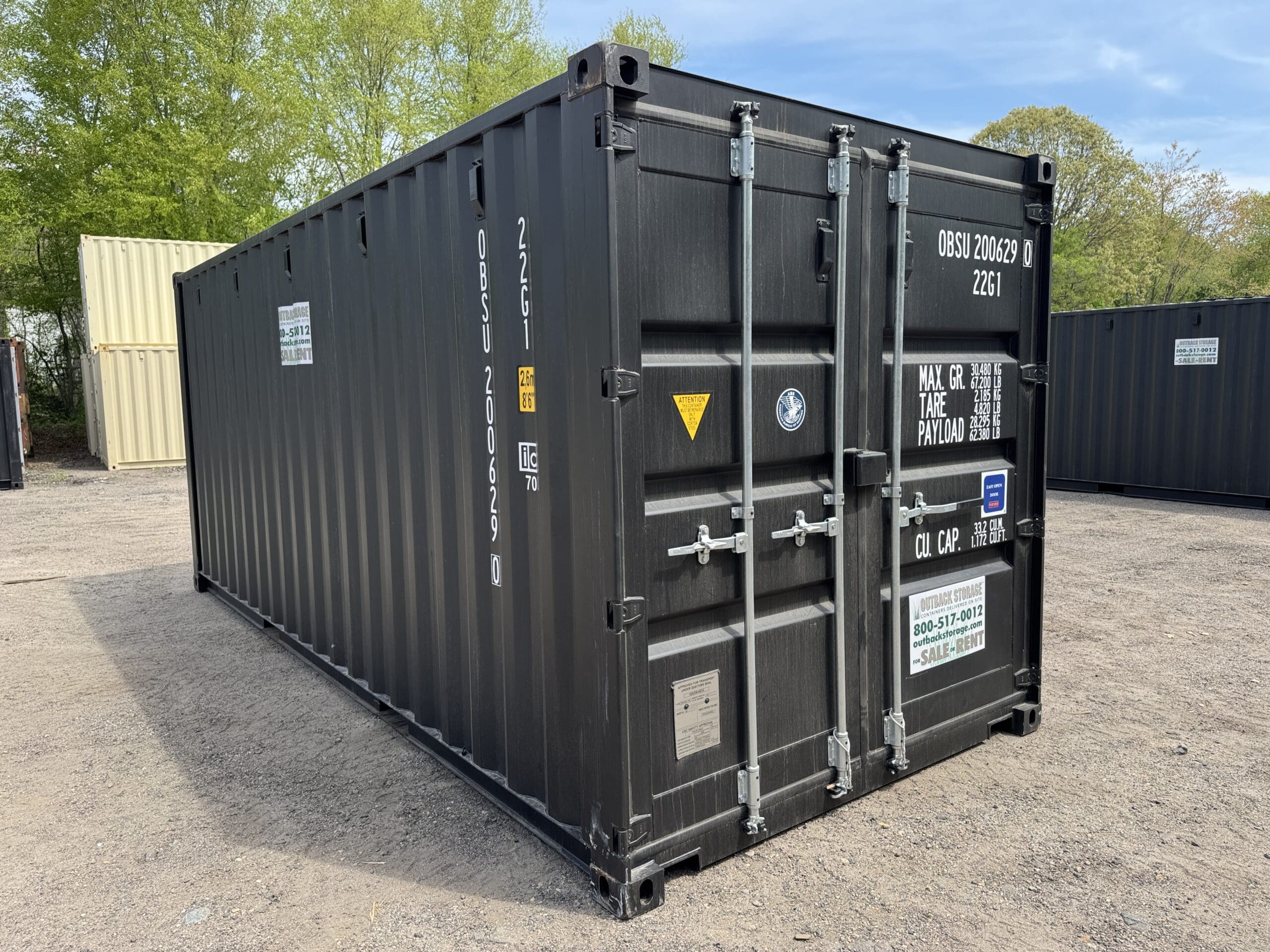 20ft New Shipping Container – Wind & Watertight – Black — 20ft — new (image 1 of 12)