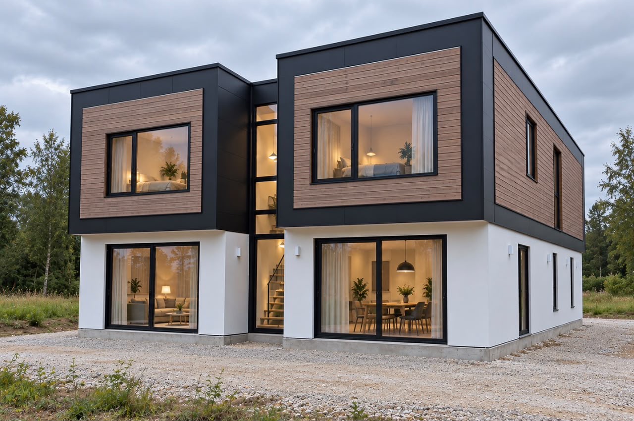 Luxury 3 Bedroom Modular Villa — Concept Floor Plan Concept floor plan for the Luxury 3 Bedroom Prefabricated Modular Container Home Villa