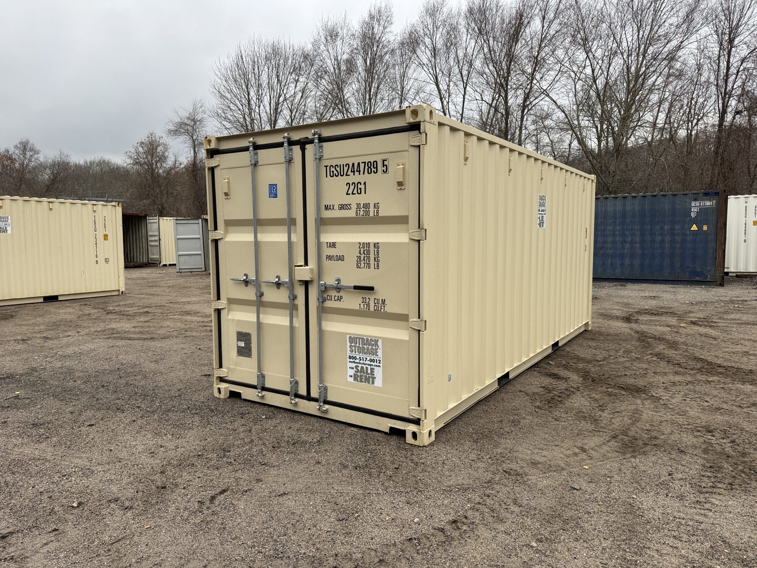 20ft New Shipping Container – Wind & Watertight – Beige — 20ft — new (image 1 of 12)