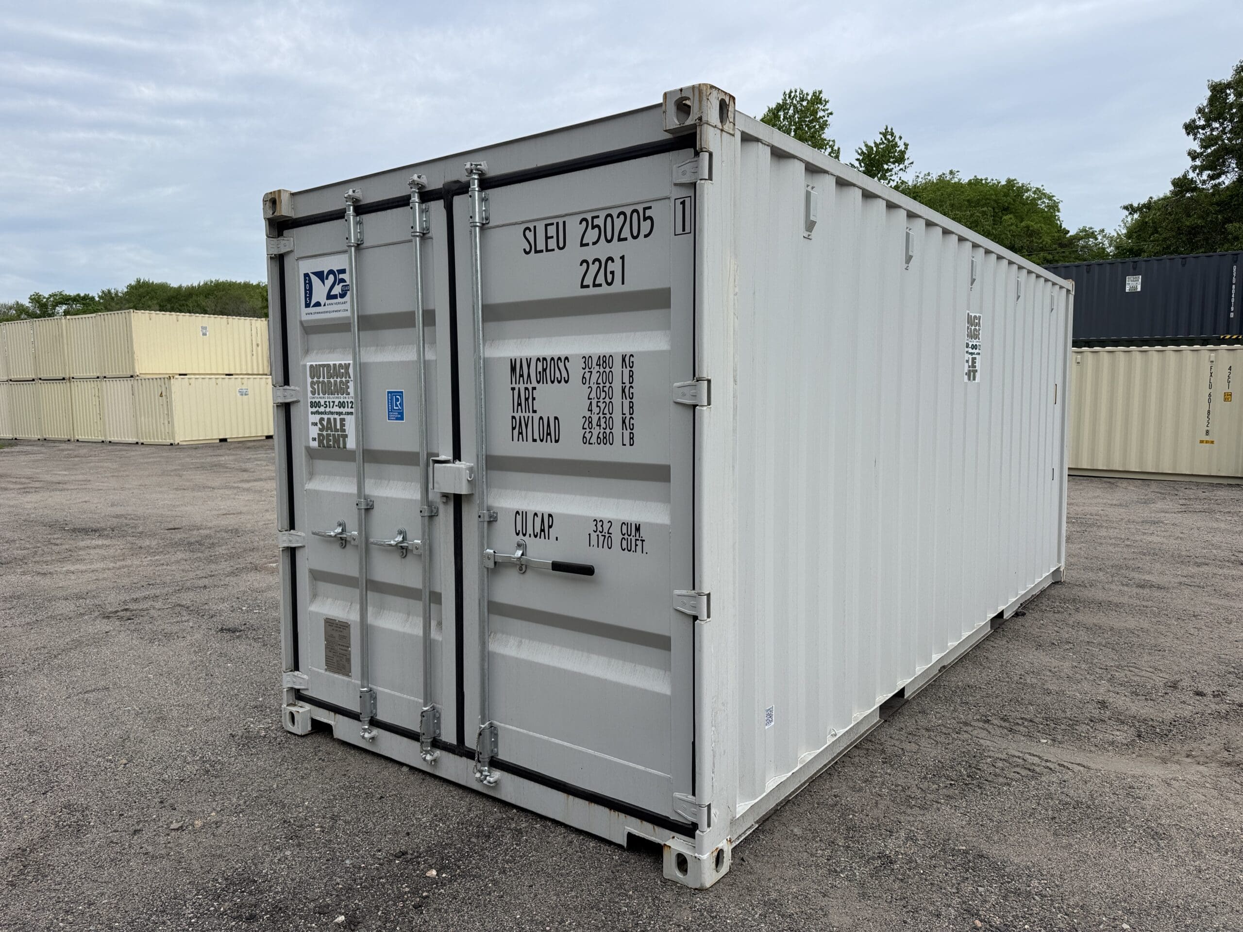 20ft New Shipping Container – Wind & Watertight – Gray — 20ft — new (image 1 of 12)