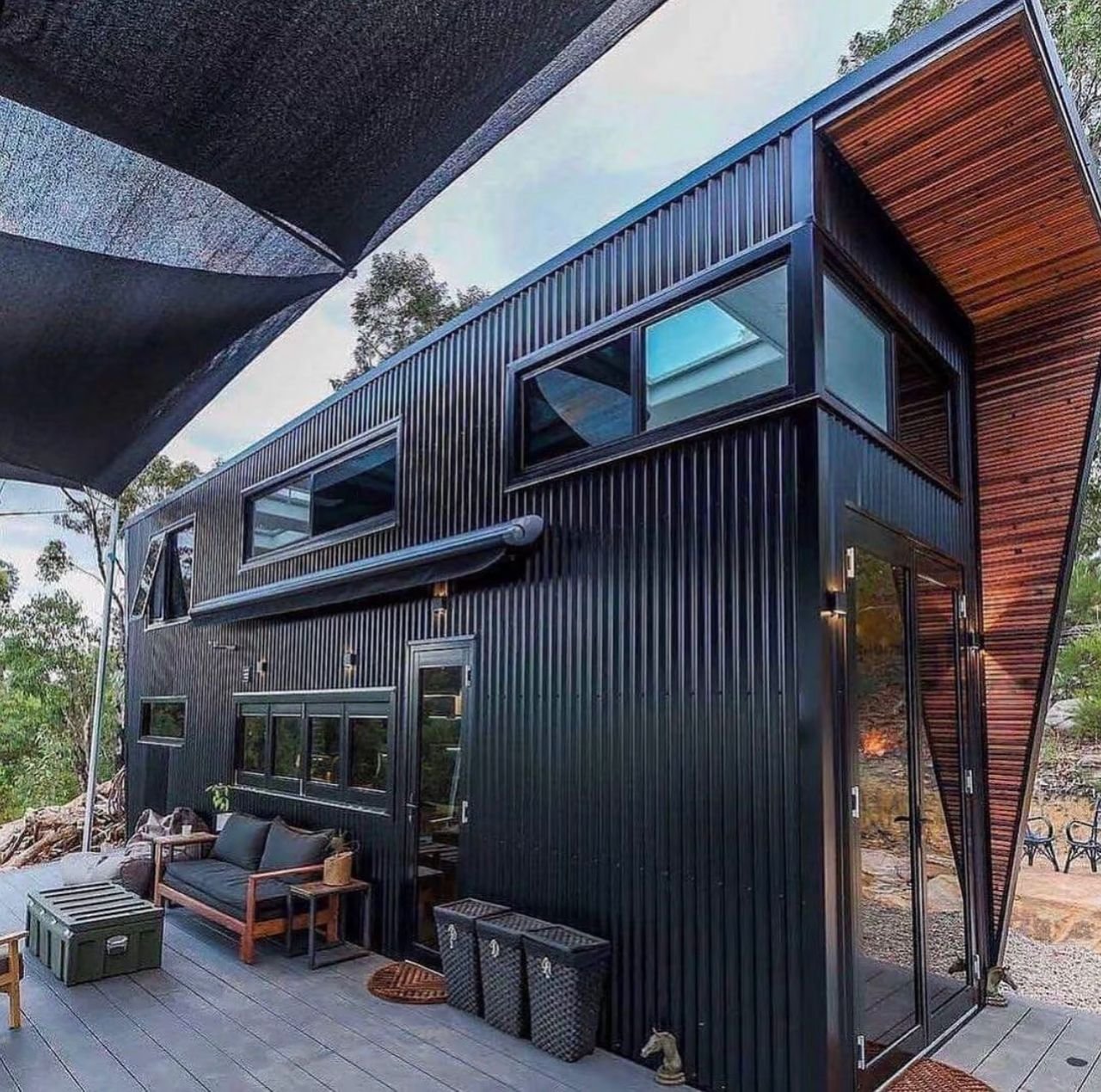 Luxury 1BHK Duplex Container Home with Spacious Outdoor Deck, Fully Furnished Modern Tiny House, Prefab Steel Family Home — 20ft — new…