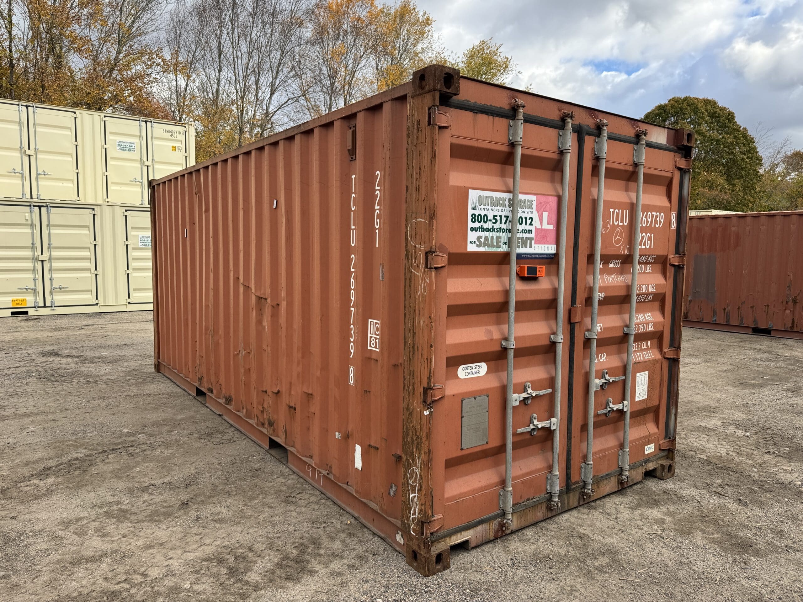 20ft Used Shipping Container – Wind & Watertight – Red — 20ft — used (image 1 of 12)