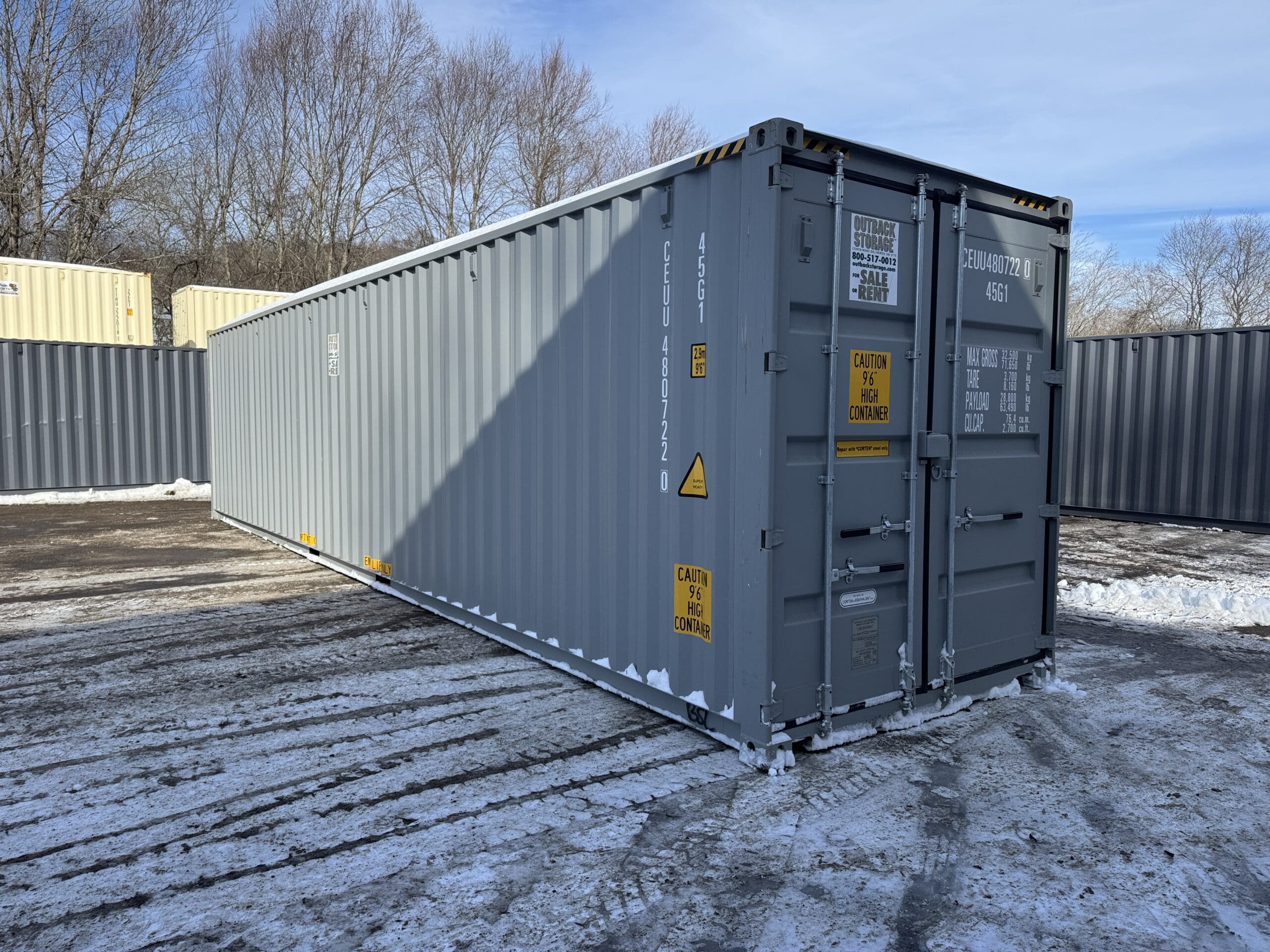 40ft New High Cube Shipping Container – Wind & Watertight – Gray — 40ft — new (image 1 of 12)