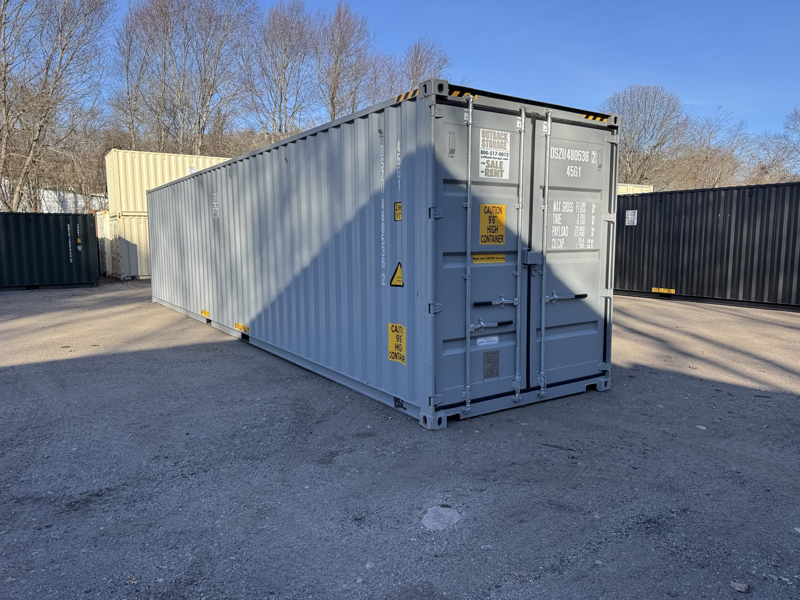 40ft New High Cube Shipping Container – Wind & Watertight – Gray — 40ft — new (image 1 of 12)