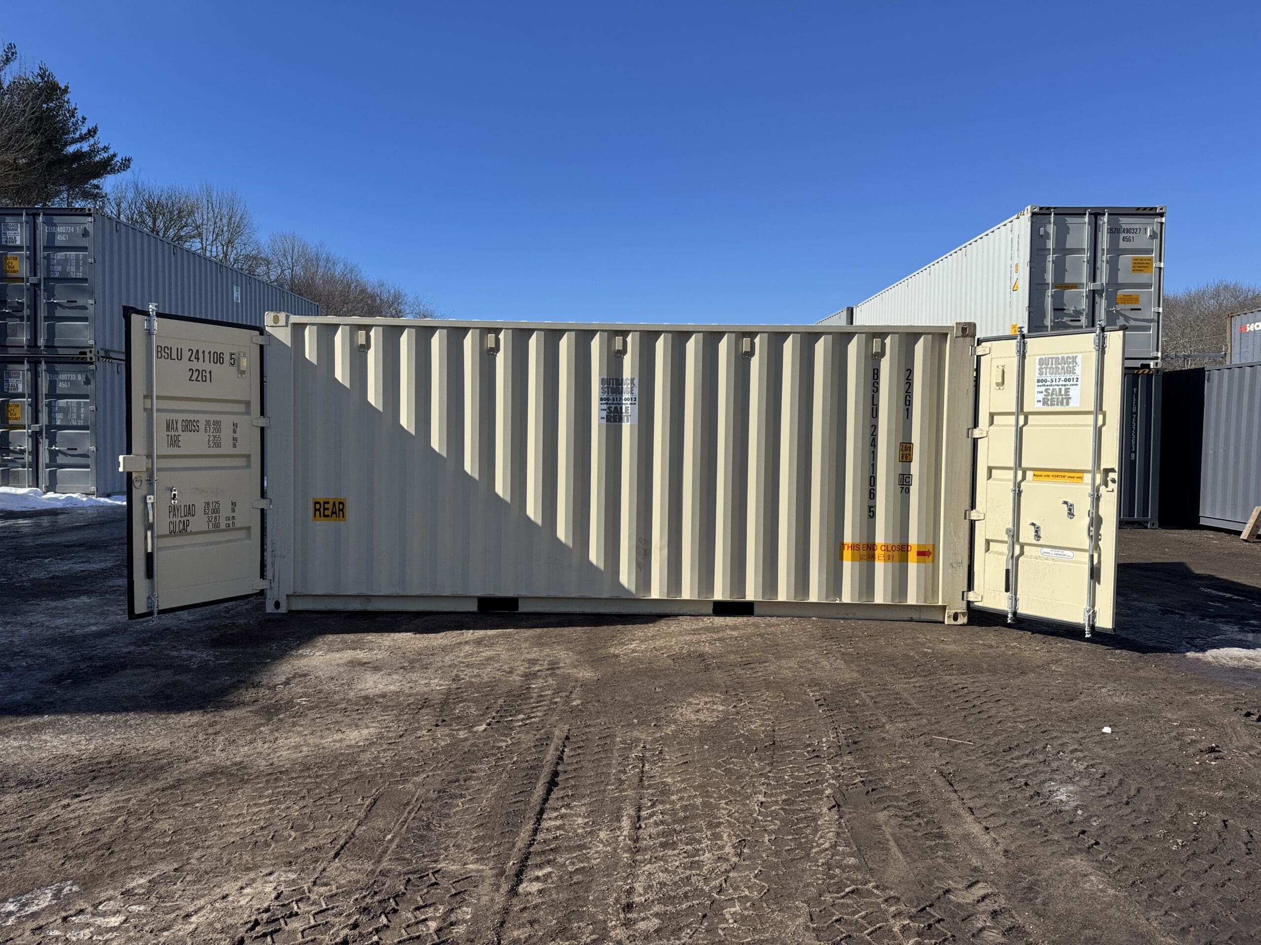 20ft New Shipping Container – Wind & Watertight – Beige — 20ft — new (image 1 of 12)