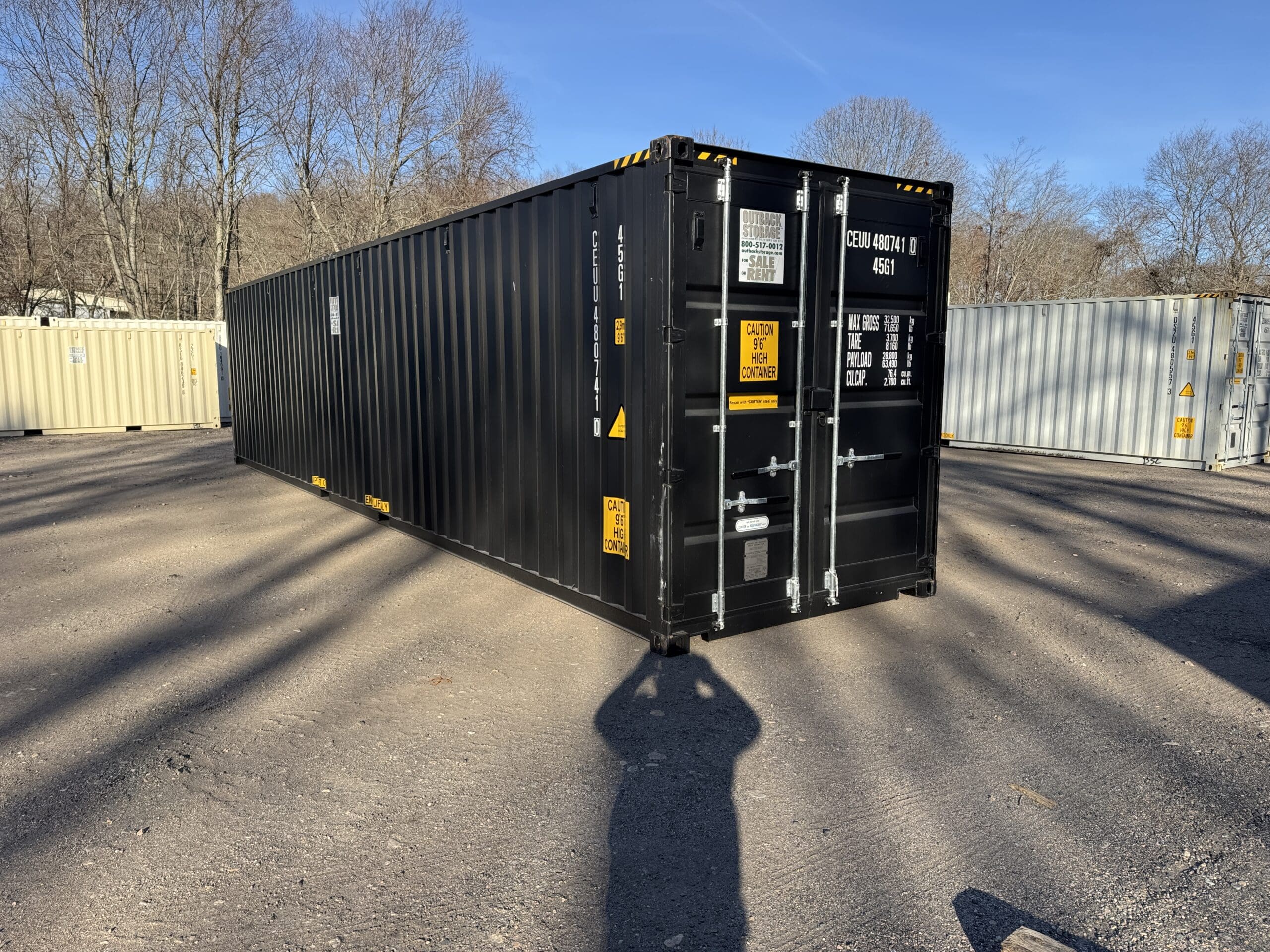 40ft New High Cube Shipping Container – Wind & Watertight – Black — 40ft — new (image 1 of 12)