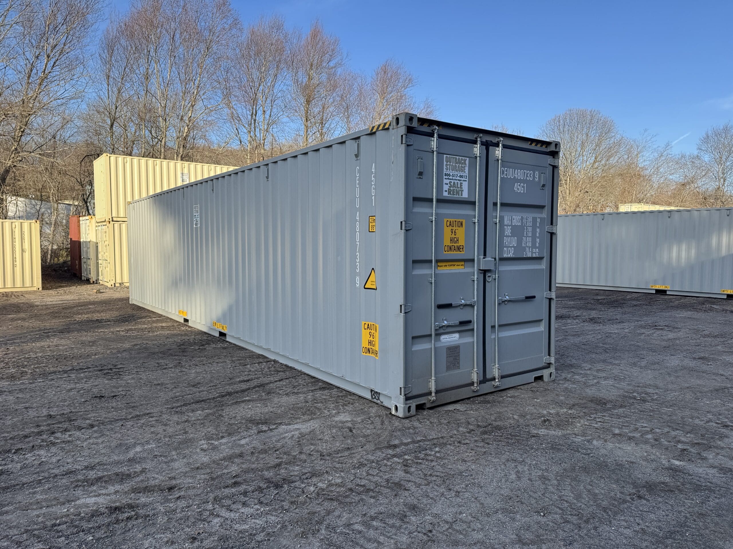 40ft New High Cube Shipping Container – Wind & Watertight – Gray — 40ft — new (image 1 of 12)