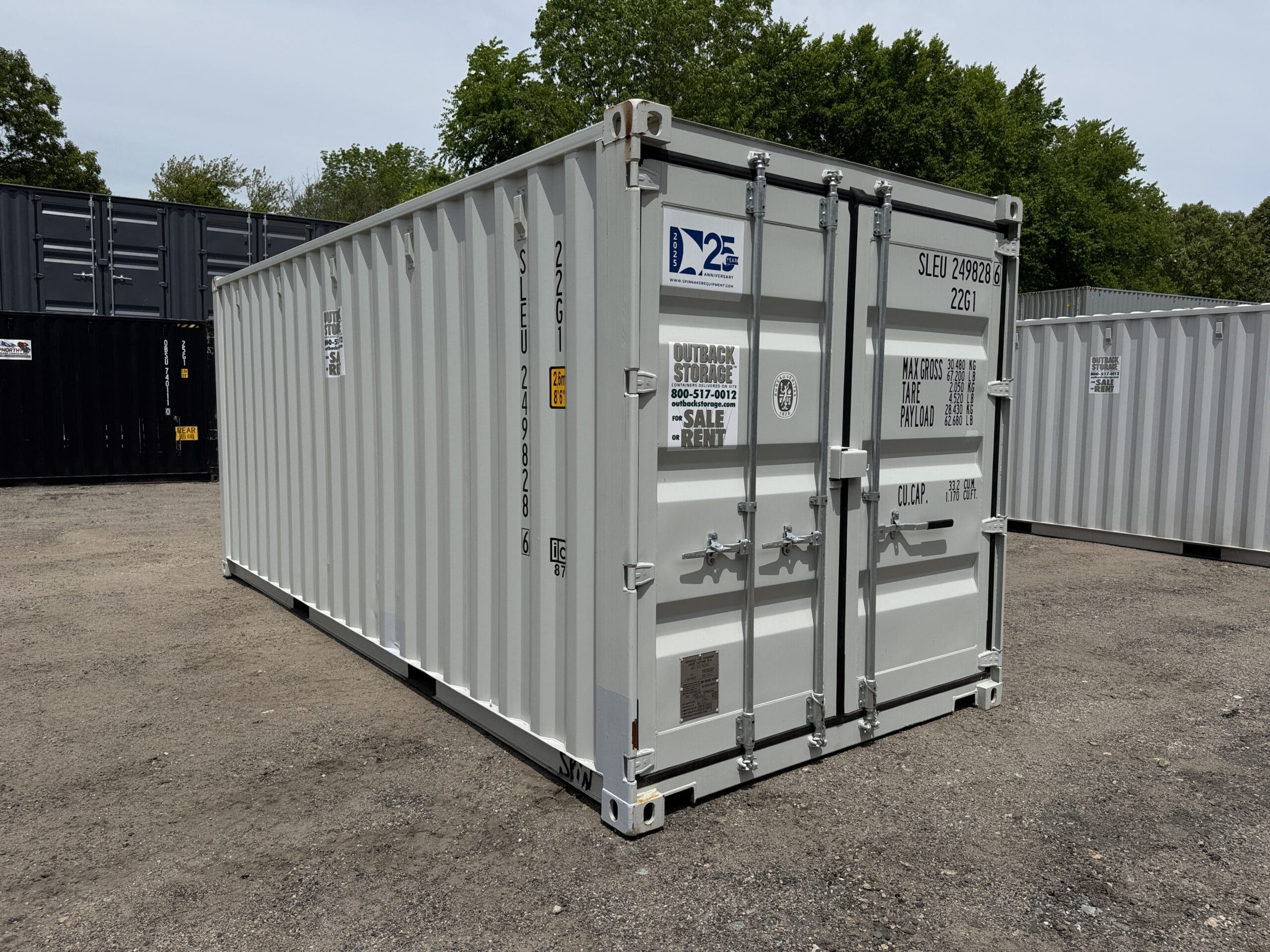 20ft New Shipping Container – Wind & Watertight – Gray — 20ft — new (image 1 of 12)