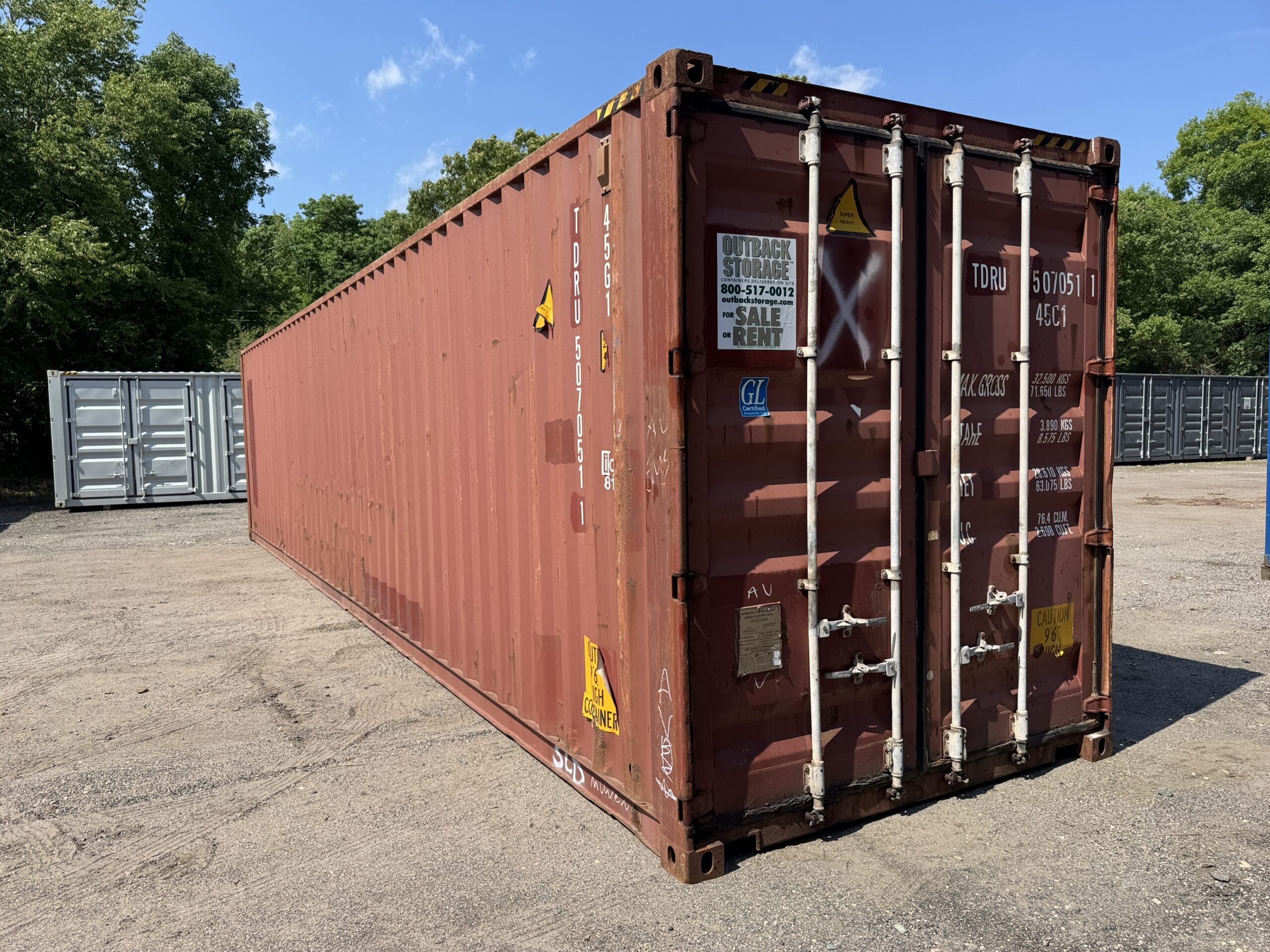 40ft Used High Cube Shipping Container – Wind & Watertight – Red — 40ft — used (image 1 of 12)