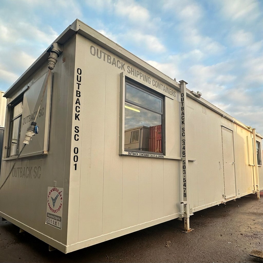 32x10ft — Open Plan Canteen / Office — Portable Anti-Vandal Building — Site Accommodation — exterior view