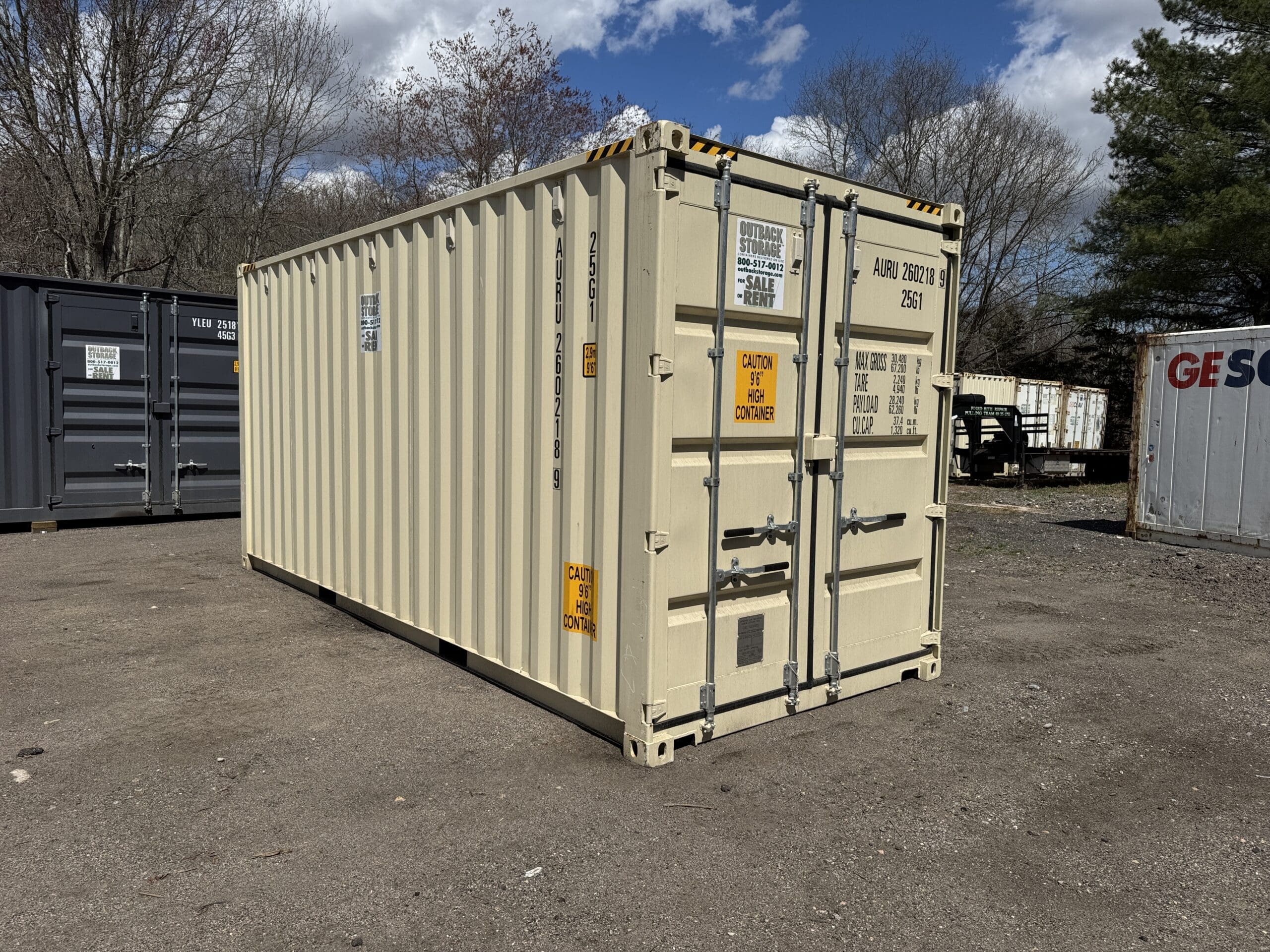 20ft New High Cube Shipping Container – Wind & Watertight – Beige — 20ft — new (image 1 of 12)
