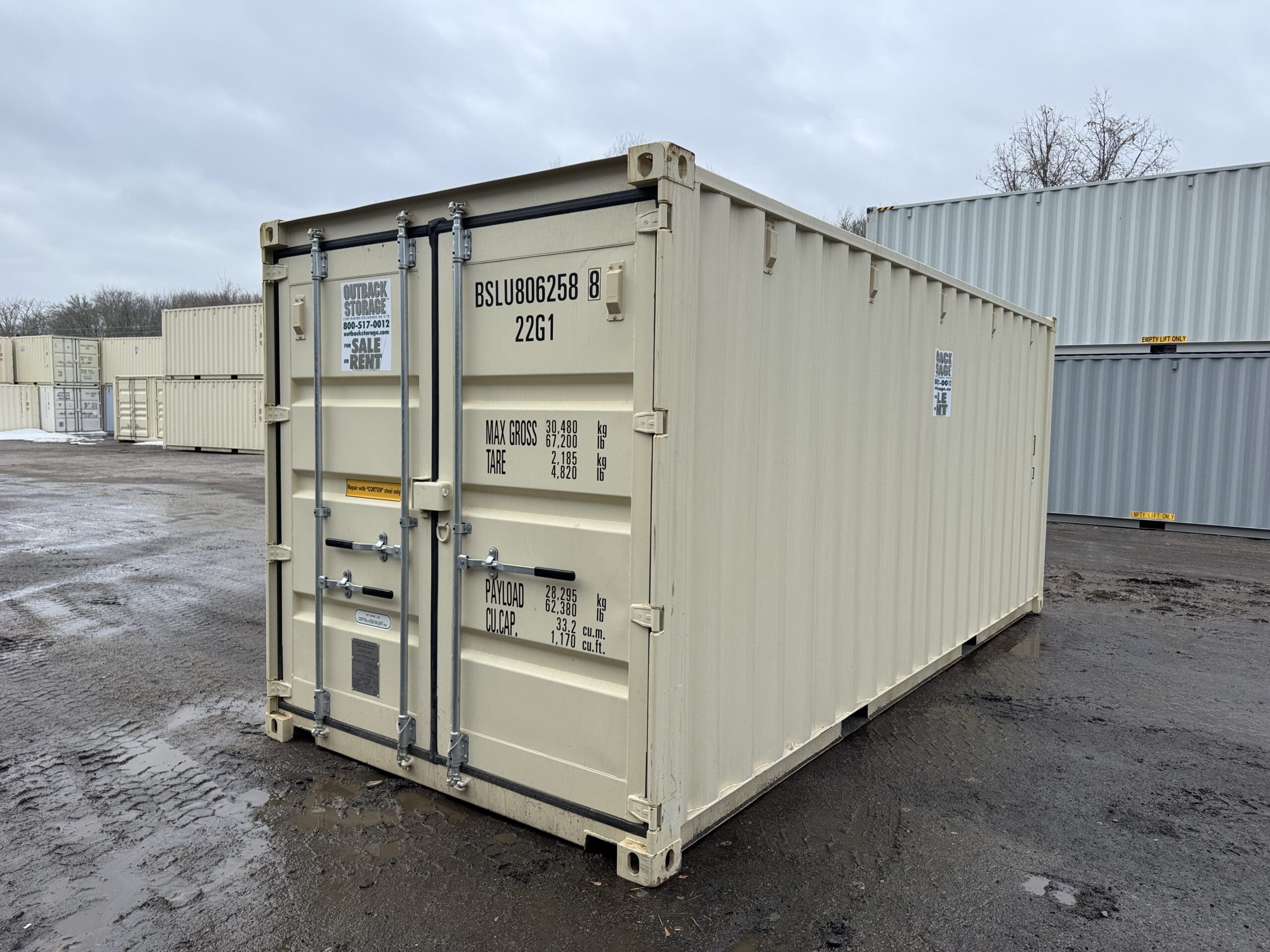 20ft New Shipping Container – Wind & Watertight – Beige — 20ft — new (image 1 of 12)