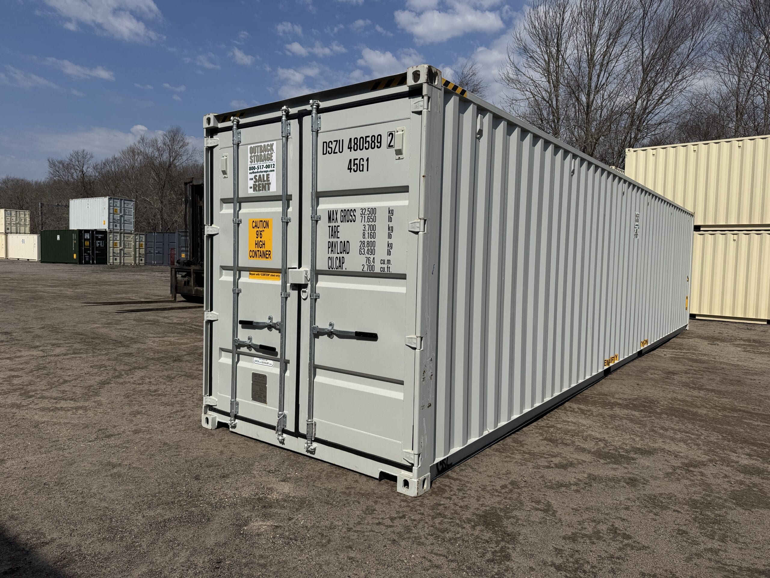 40ft New High Cube Shipping Container – Wind & Watertight – Gray — 40ft — new (image 1 of 12)