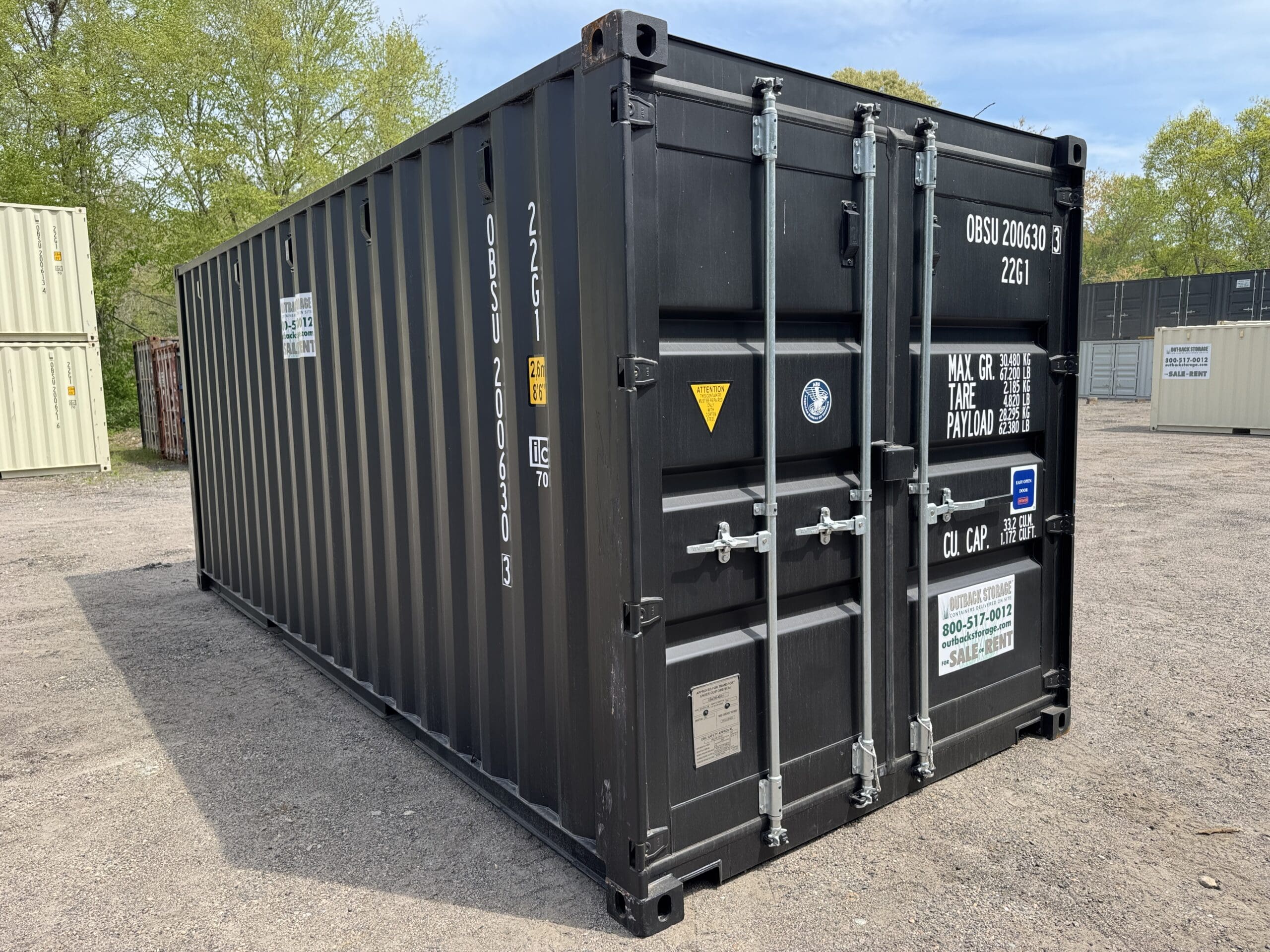 20ft New Shipping Container – Wind & Watertight – Black — 20ft — new (image 1 of 12)