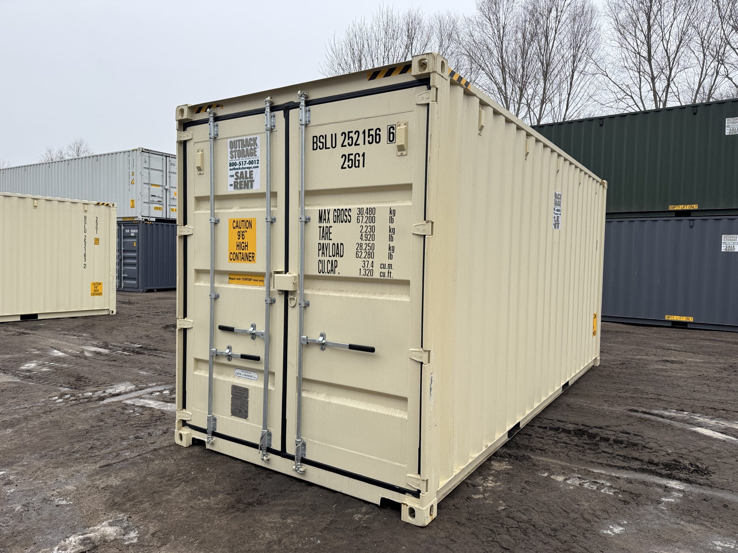 20ft New High Cube Shipping Container – Wind & Watertight – Beige — 20ft — new (image 1 of 12)