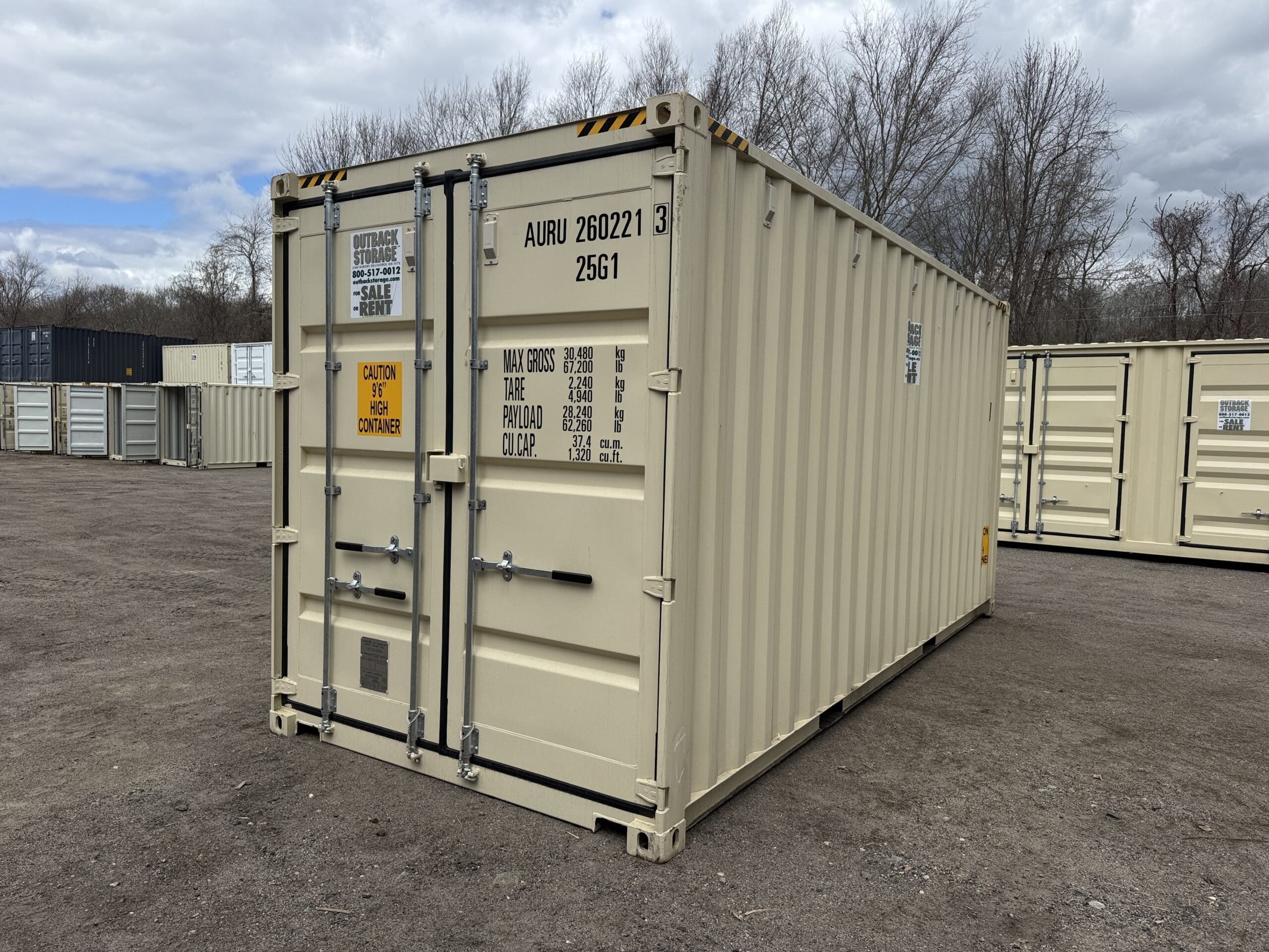 20ft New High Cube Shipping Container – Wind & Watertight – Beige — 20ft — new (image 1 of 12)