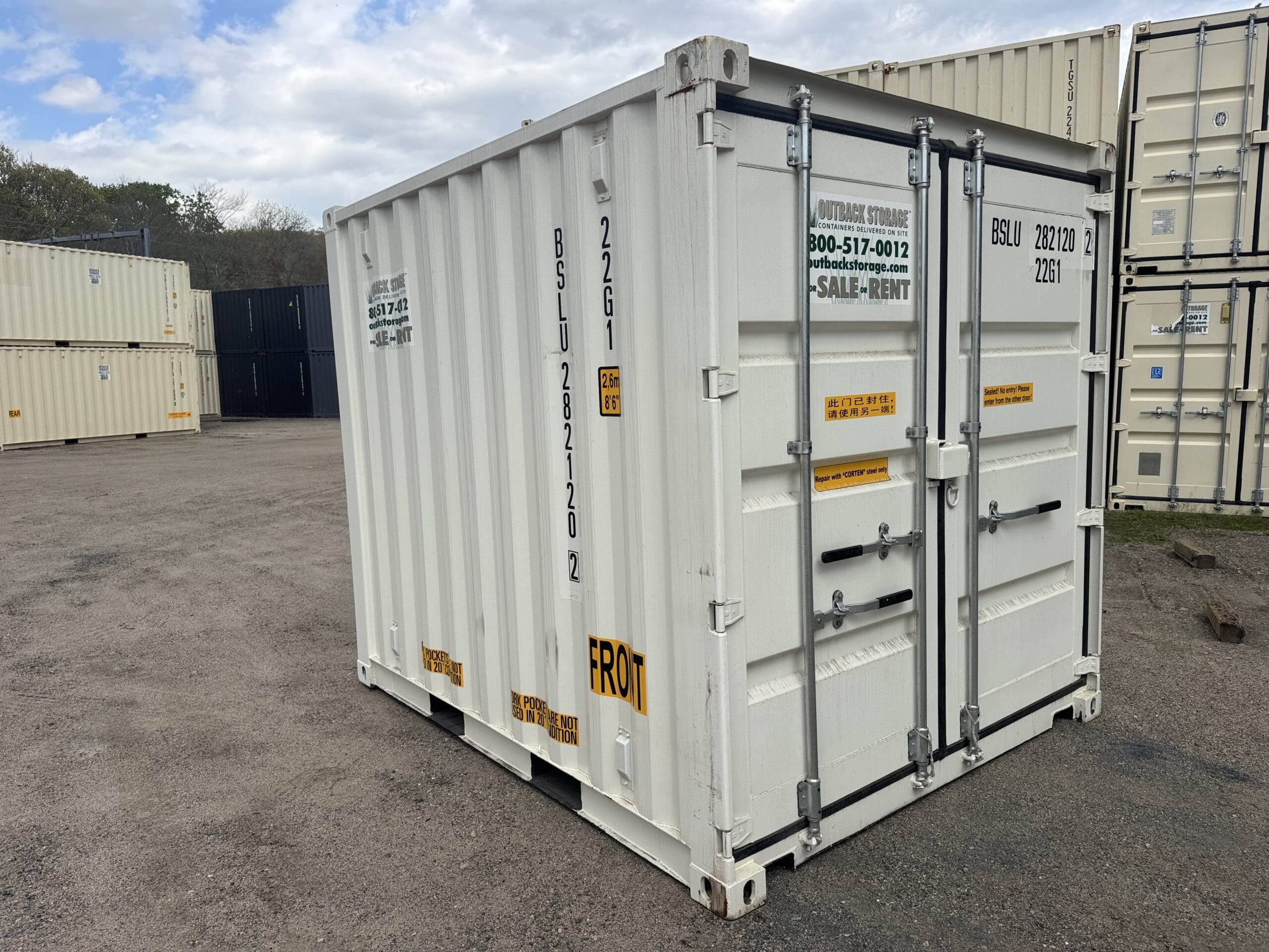 10ft New Shipping / Storage Container – Wind & Watertight – White — 10ft — new (image 1 of 10)
