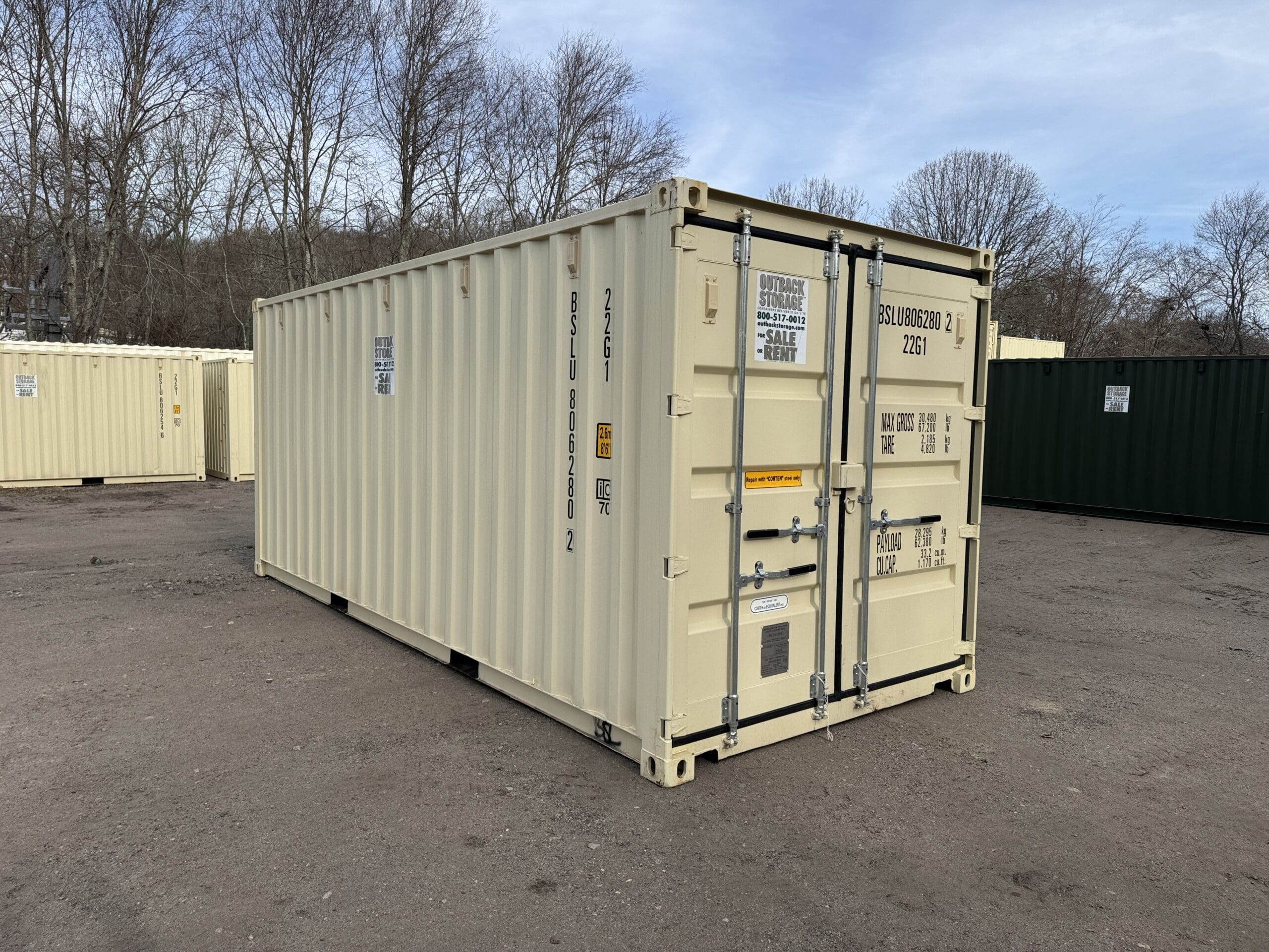 20ft New Shipping Container – Wind & Watertight – Beige — 20ft — new (image 1 of 12)