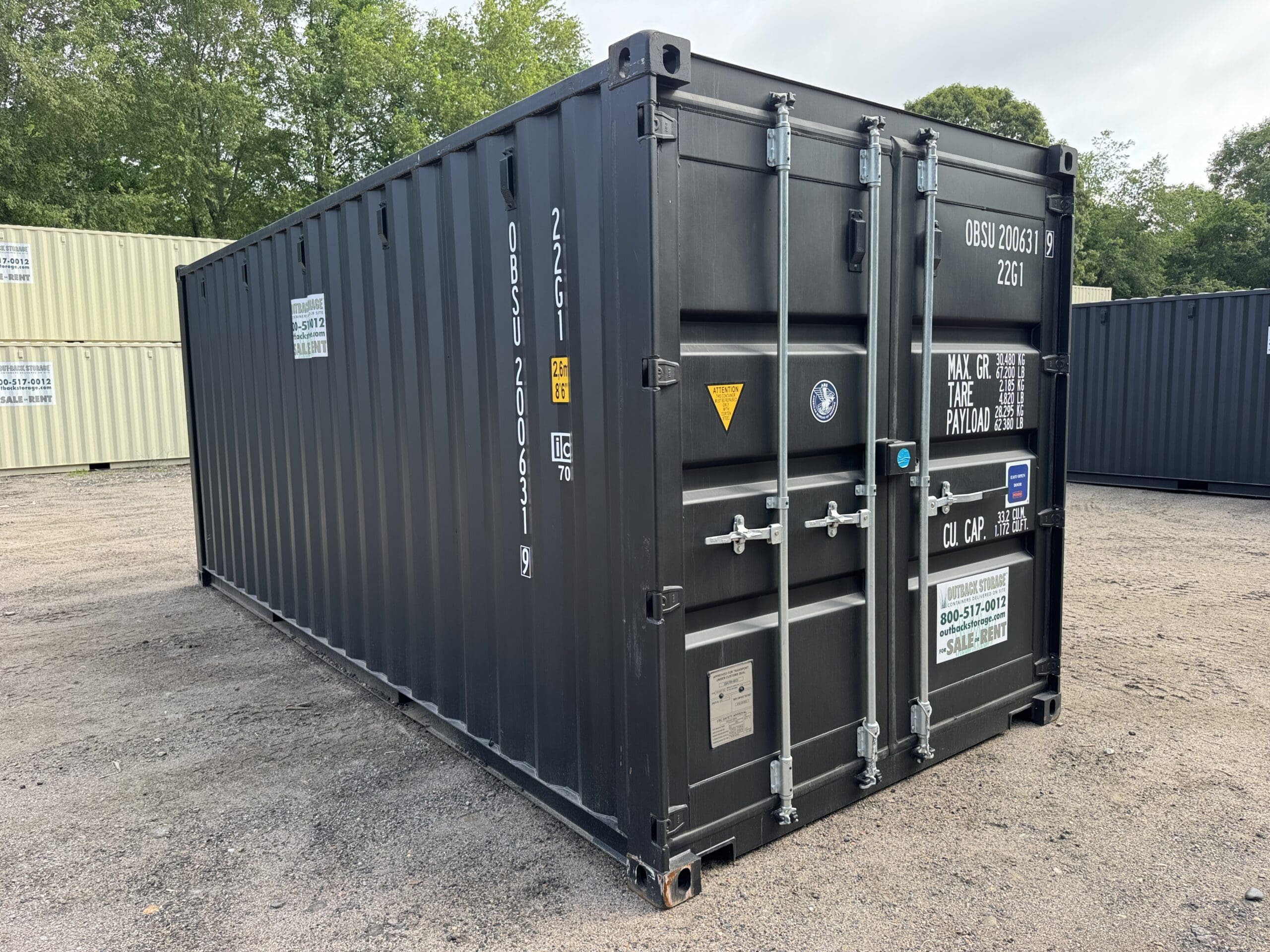 20ft New Shipping Container – Wind & Watertight – Black — 20ft — new (image 1 of 12)