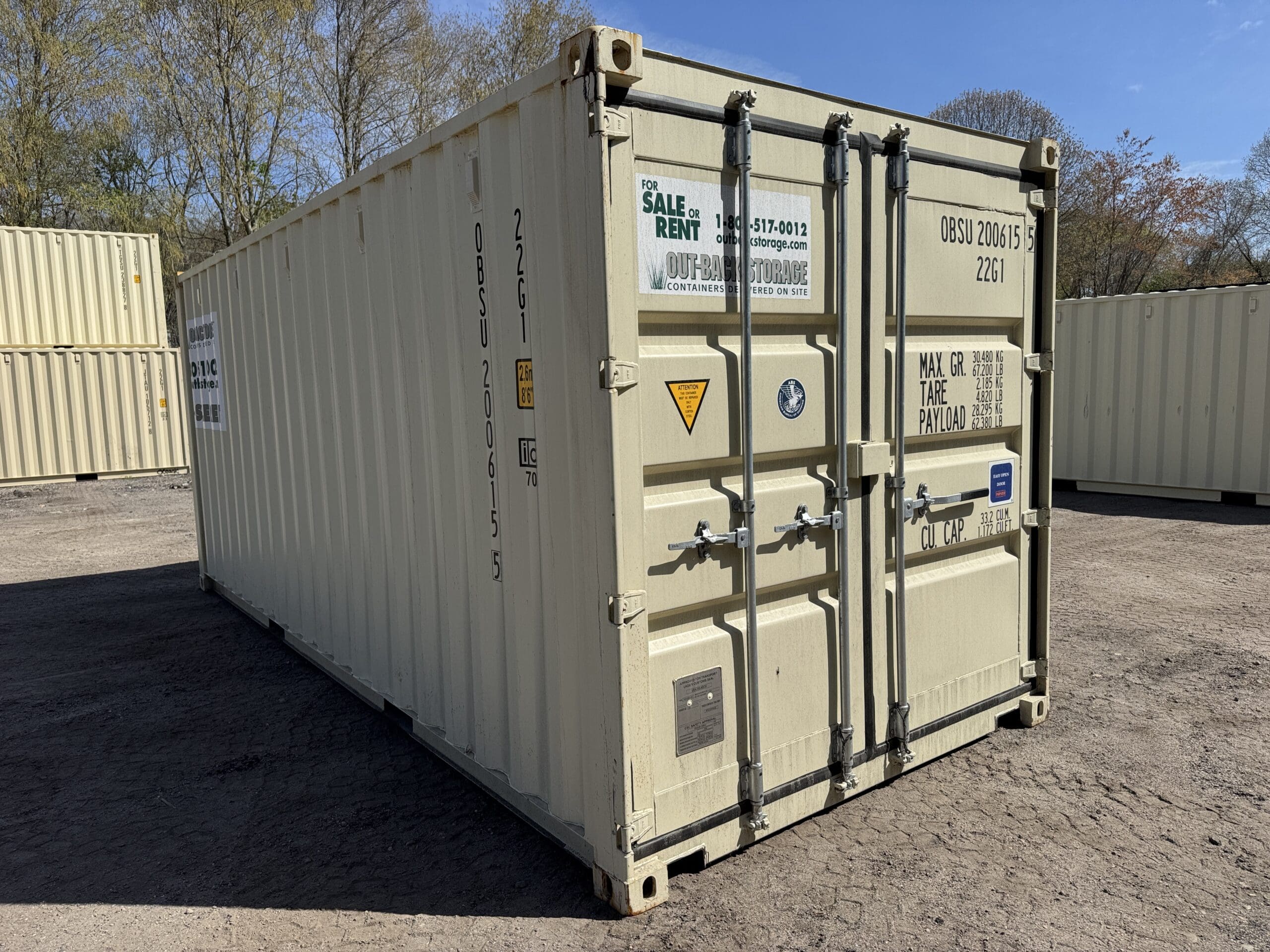 20ft New Shipping Container – Wind & Watertight – Beige — 20ft — new (image 1 of 12)