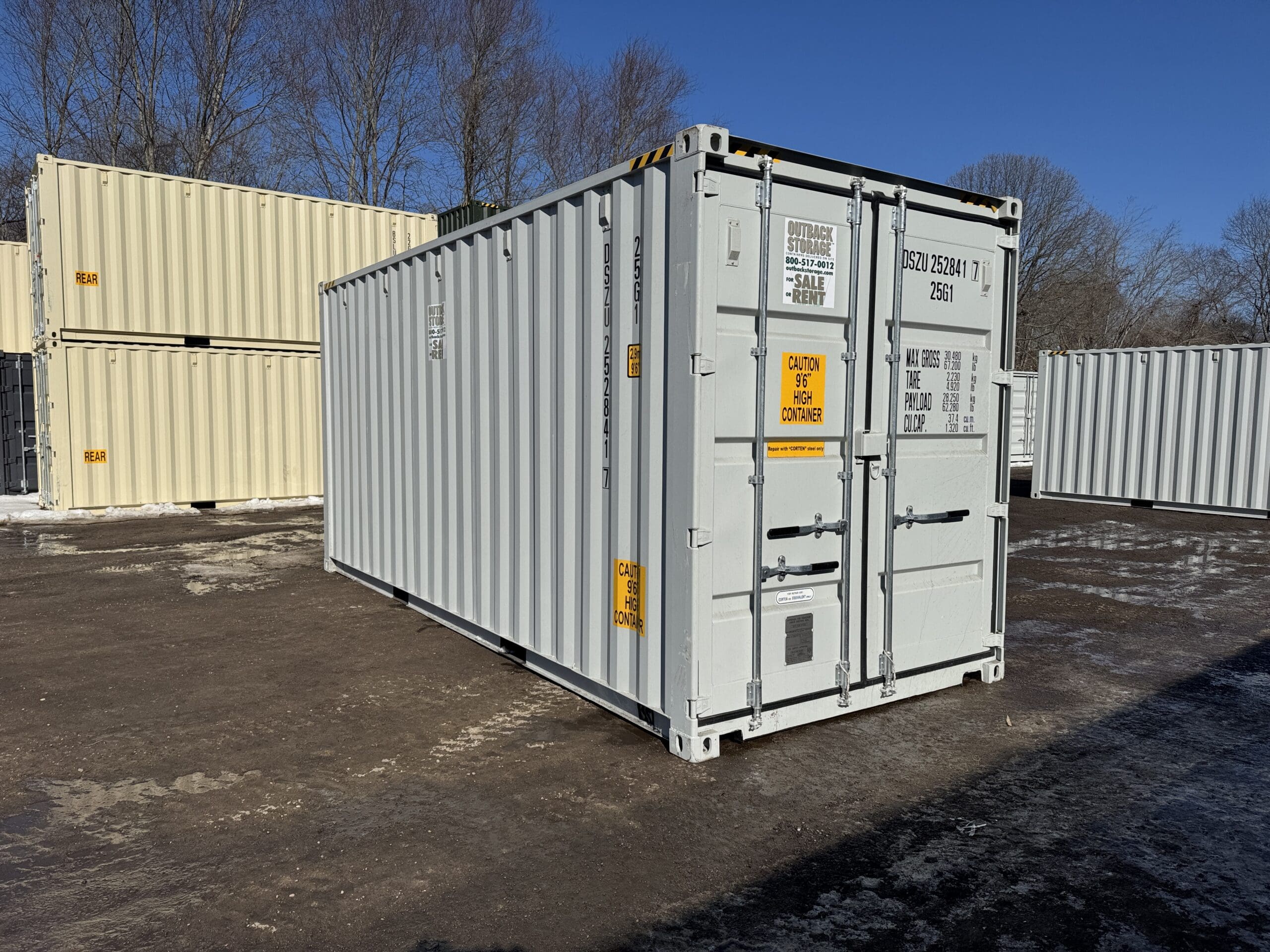20ft New High Cube Shipping Container – Wind & Watertight – Gray — 20ft — new (image 1 of 12)