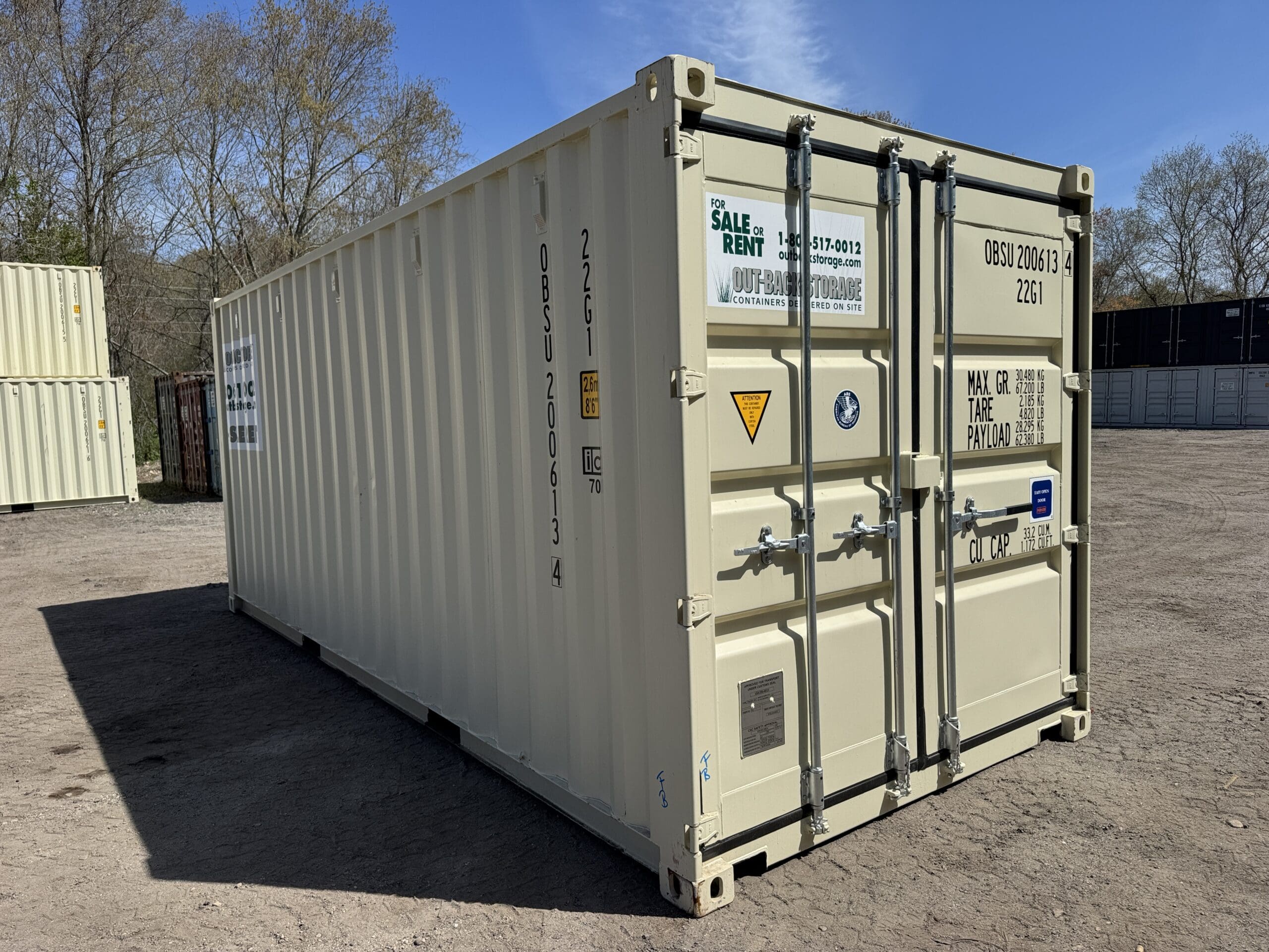 20ft New Shipping Container – Wind & Watertight – Beige — 20ft — new (image 1 of 12)