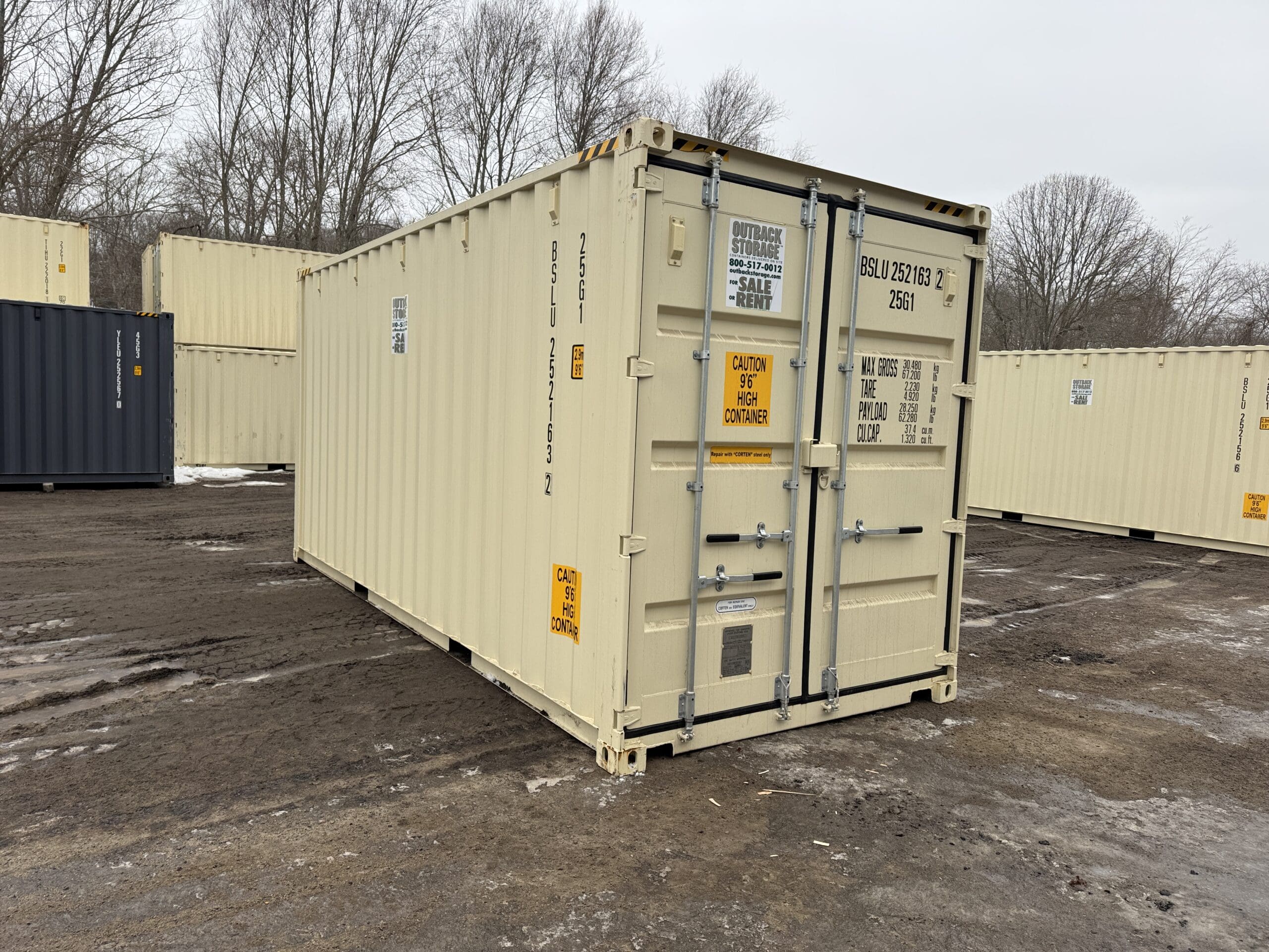 20ft New High Cube Shipping Container – Wind & Watertight – Beige — 20ft — new (image 1 of 12)
