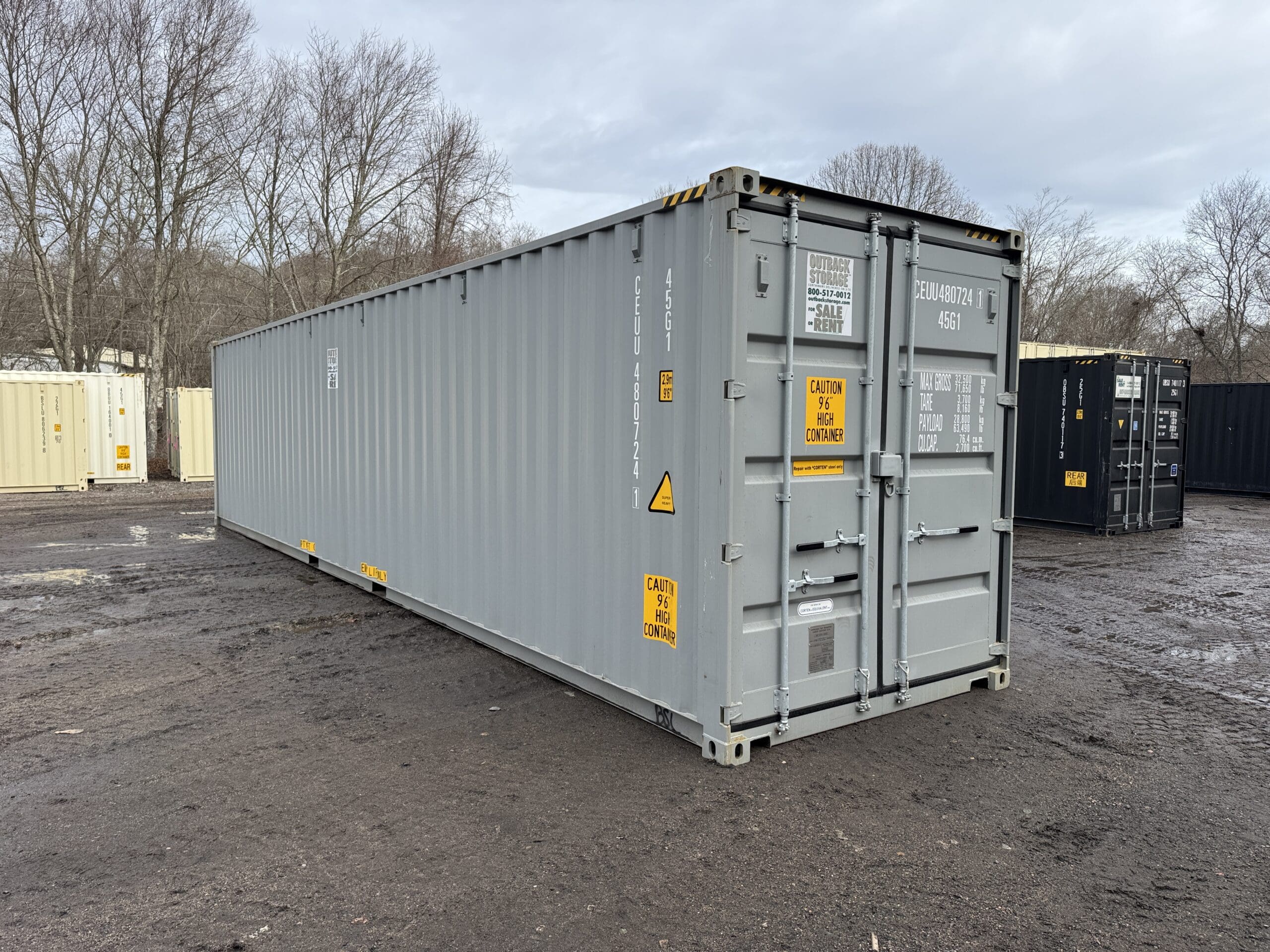 40ft New High Cube Shipping Container – Wind & Watertight – Gray — 40ft — new (image 1 of 12)