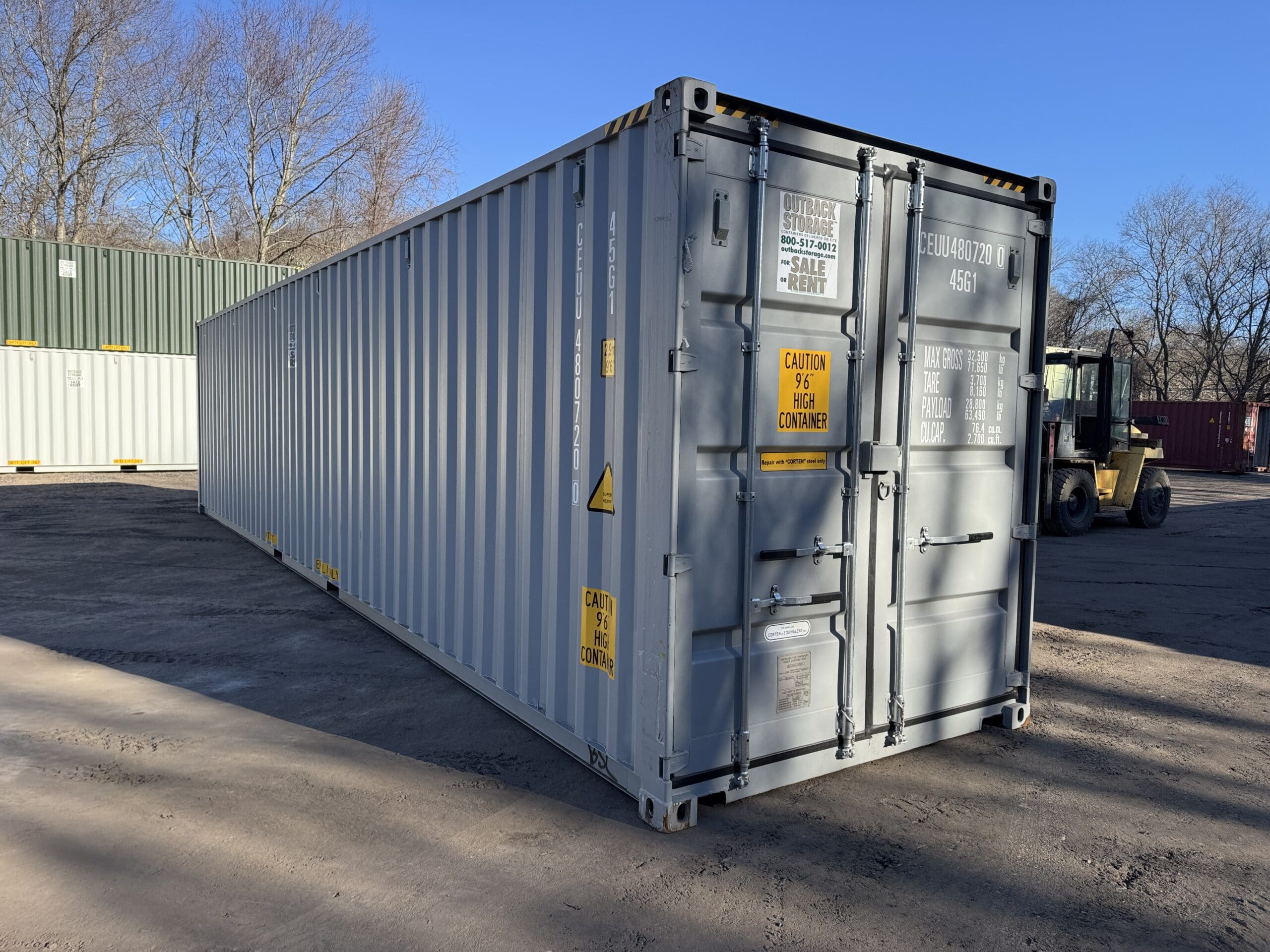 40ft New High Cube Shipping Container – Wind & Watertight – Gray — 40ft — new (image 1 of 12)