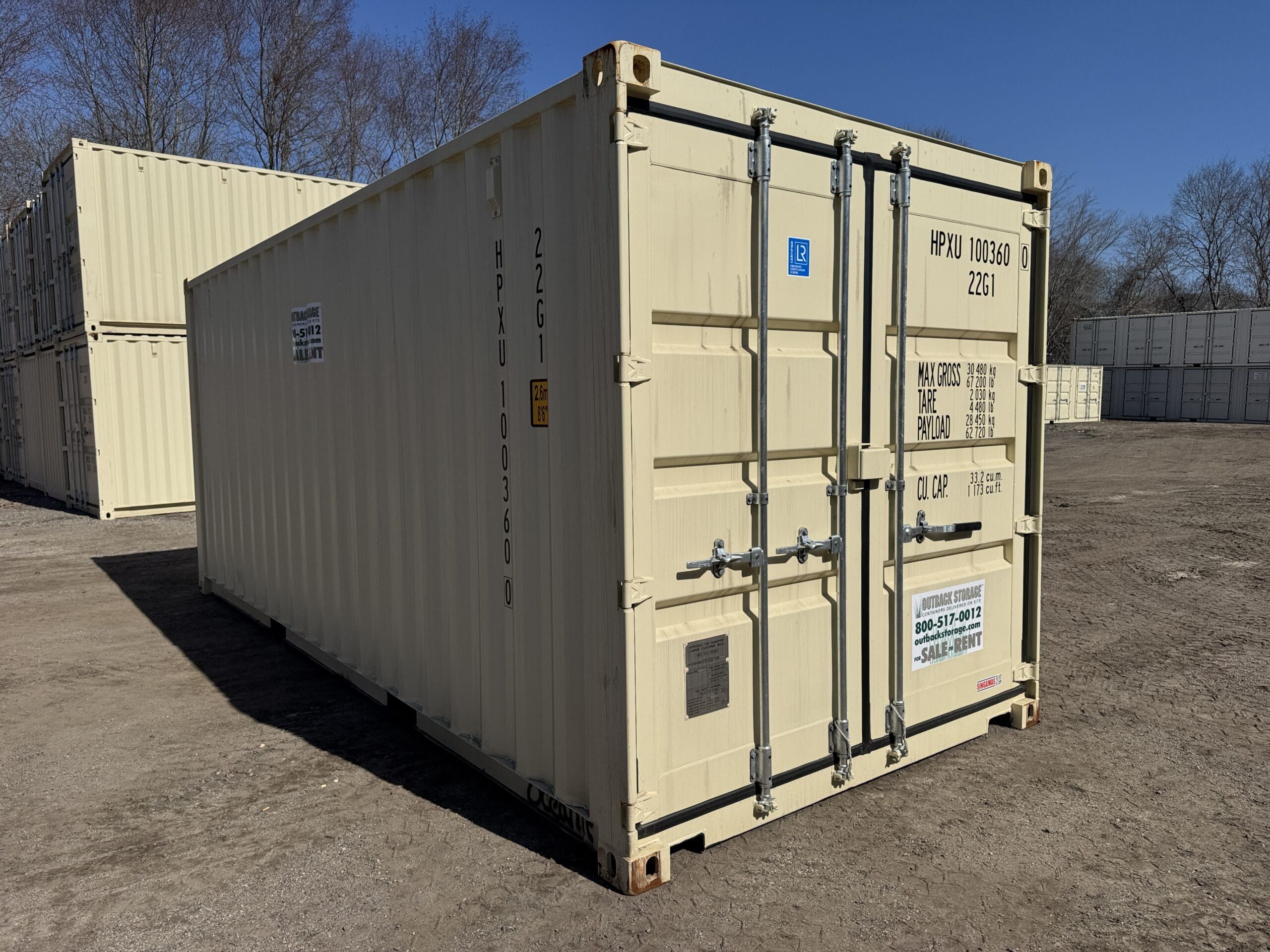 20ft New Shipping Container – Wind & Watertight – Beige — 20ft — new (image 1 of 12)