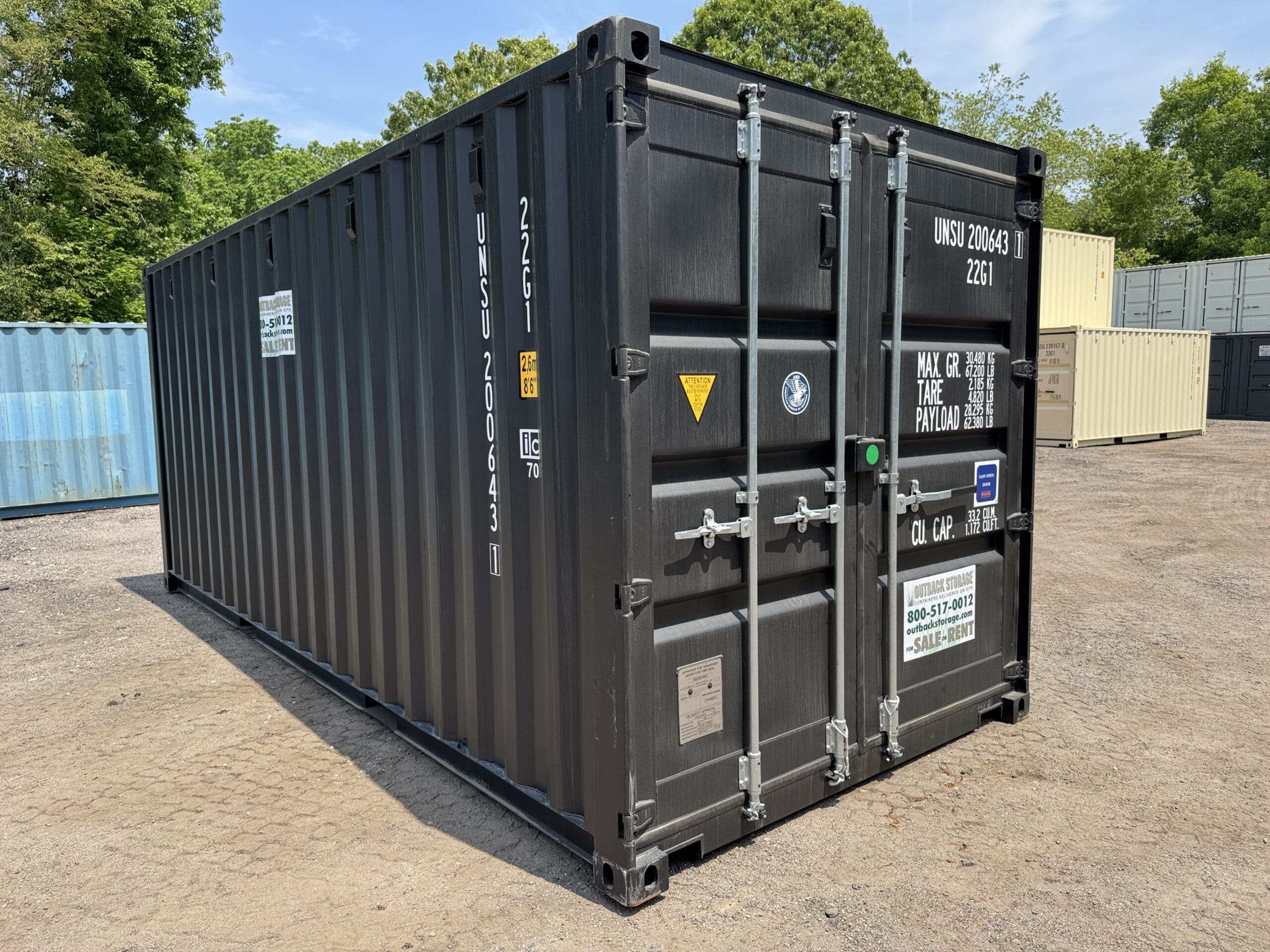20ft New Shipping Container – Wind & Watertight – Black — 20ft — new (image 1 of 12)