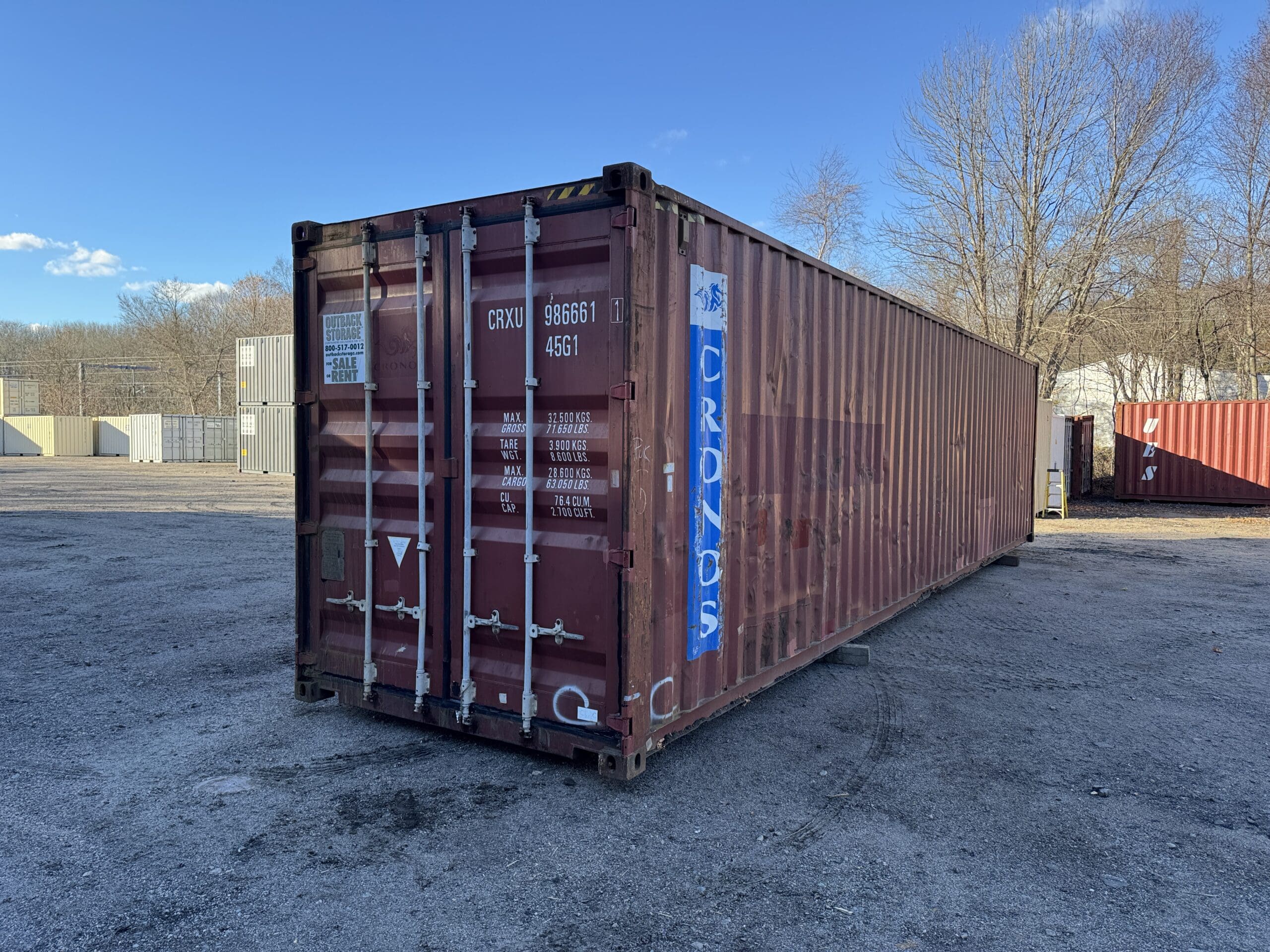 40ft Used High Cube Shipping Container – Wind & Watertight – Red — 40ft — used (image 1 of 12)