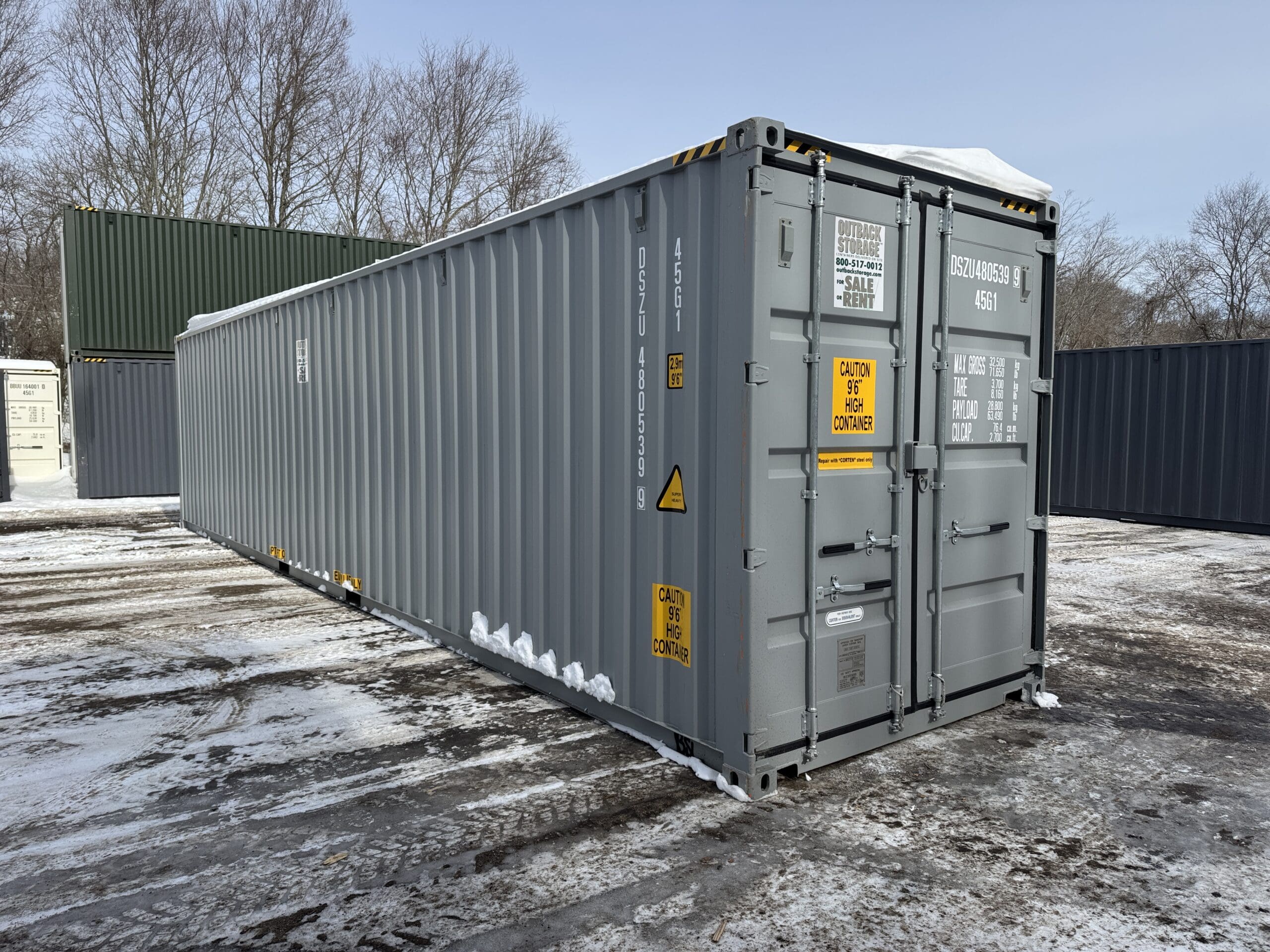 40ft New High Cube Shipping Container – Wind & Watertight – Gray — 40ft — new (image 1 of 12)